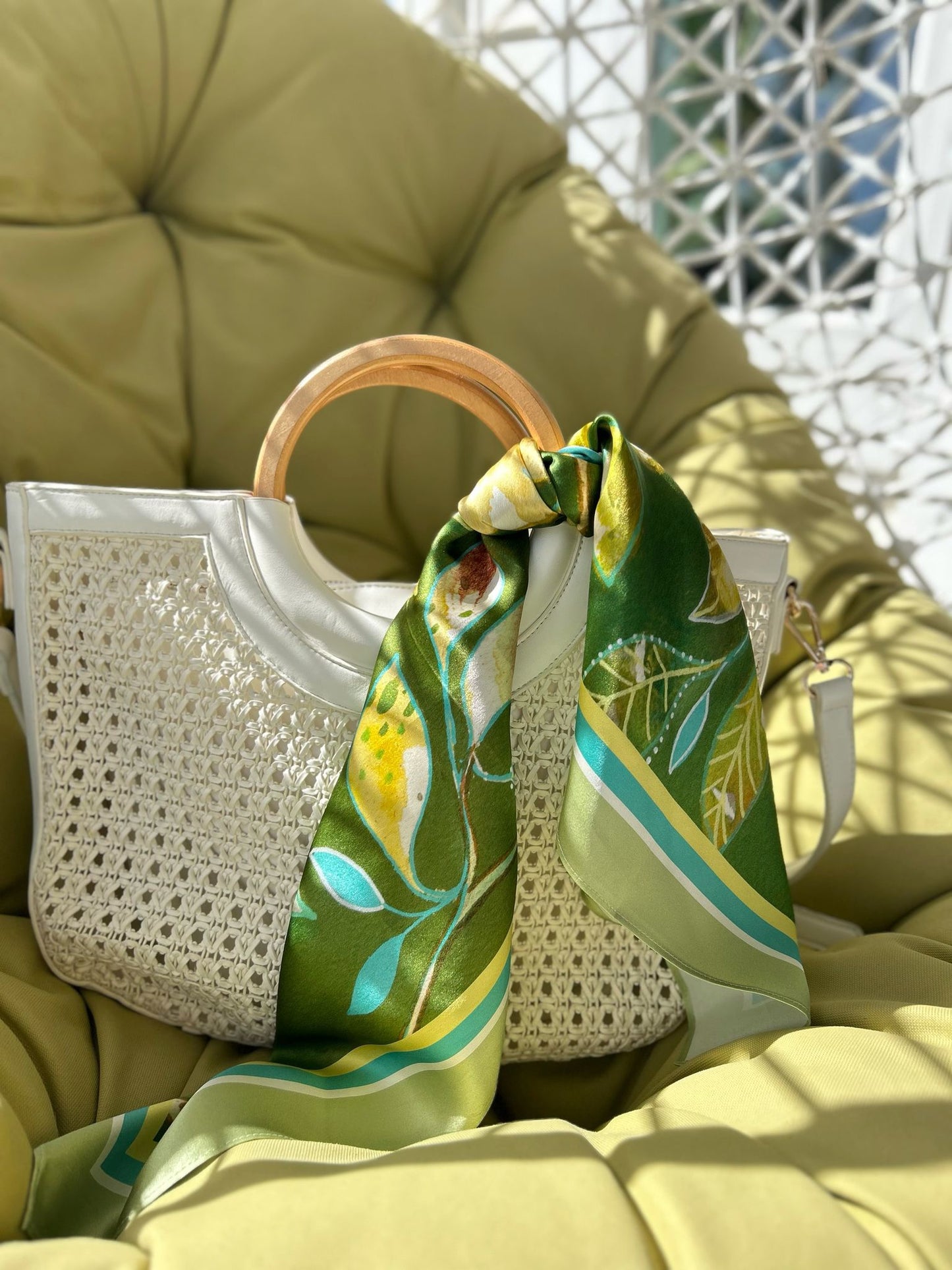 Lemon Scarf - Aquamarine Design - Artistic Gifts for Women - Art by Artist Tania Herrera from Aquamarine Design Studio