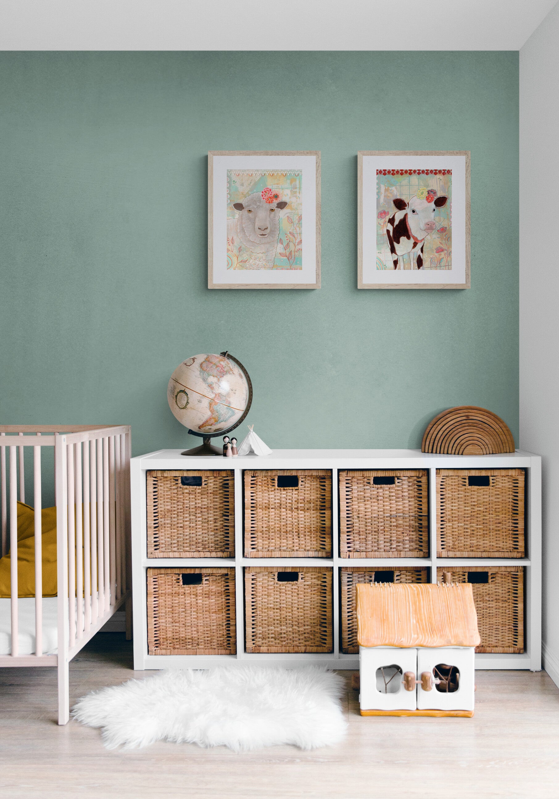 Baby Cow - Art Print - Aquamarine Design - Artistic Gifts for Women - Art by Artist Tania Herrera from Aquamarine Design Studio