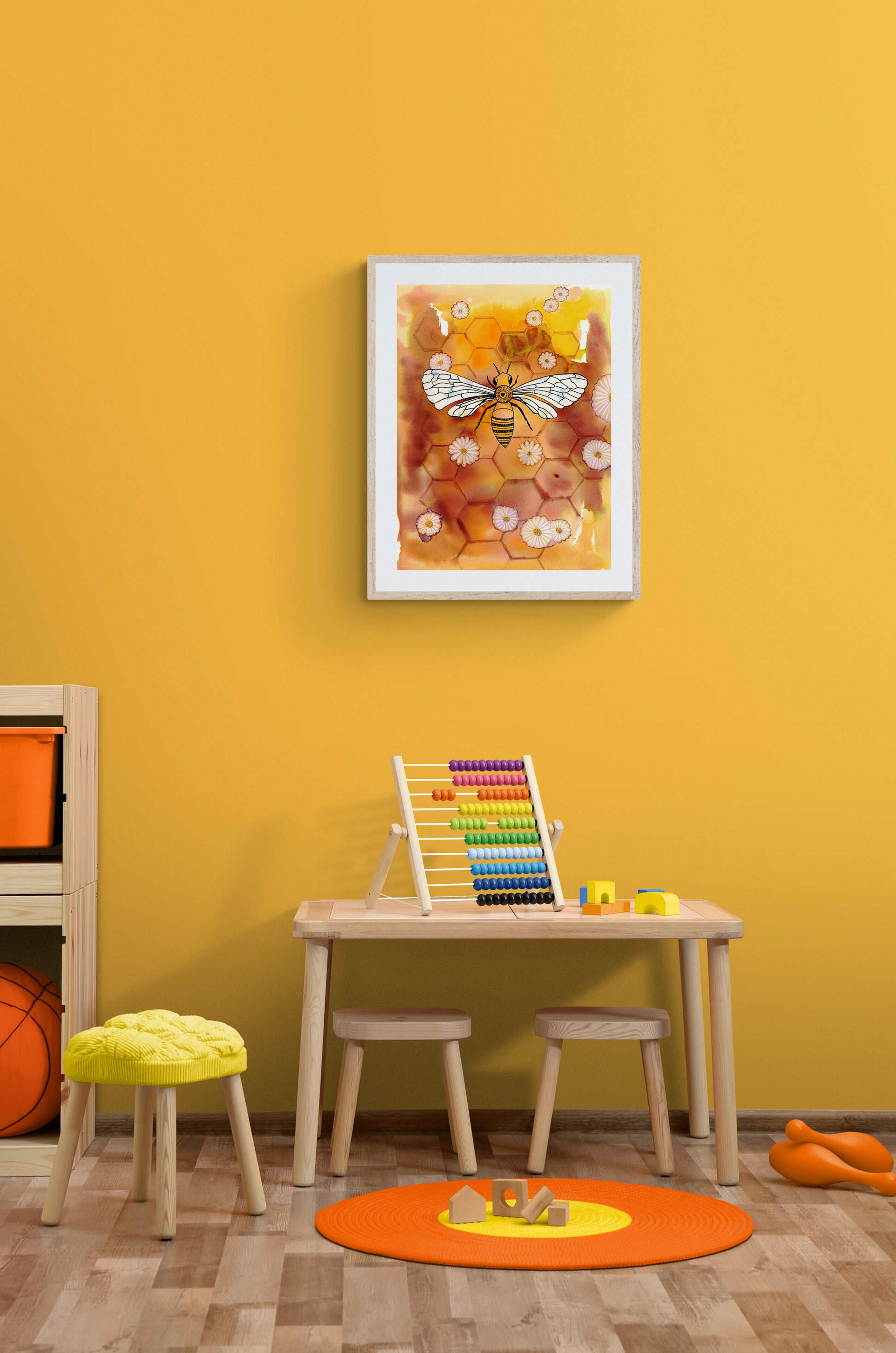 Honey Bee - Art Print - Aquamarine Design - Artistic Gifts for Women - Art by Artist Tania Herrera from Aquamarine Design Studio