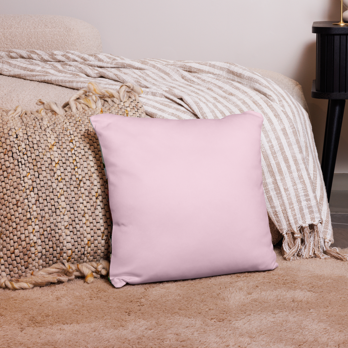 Pink Garden Pillow - Aquamarine Design - Artistic Gifts for Women - Art by Artist Tania Herrera from Aquamarine Design Studio