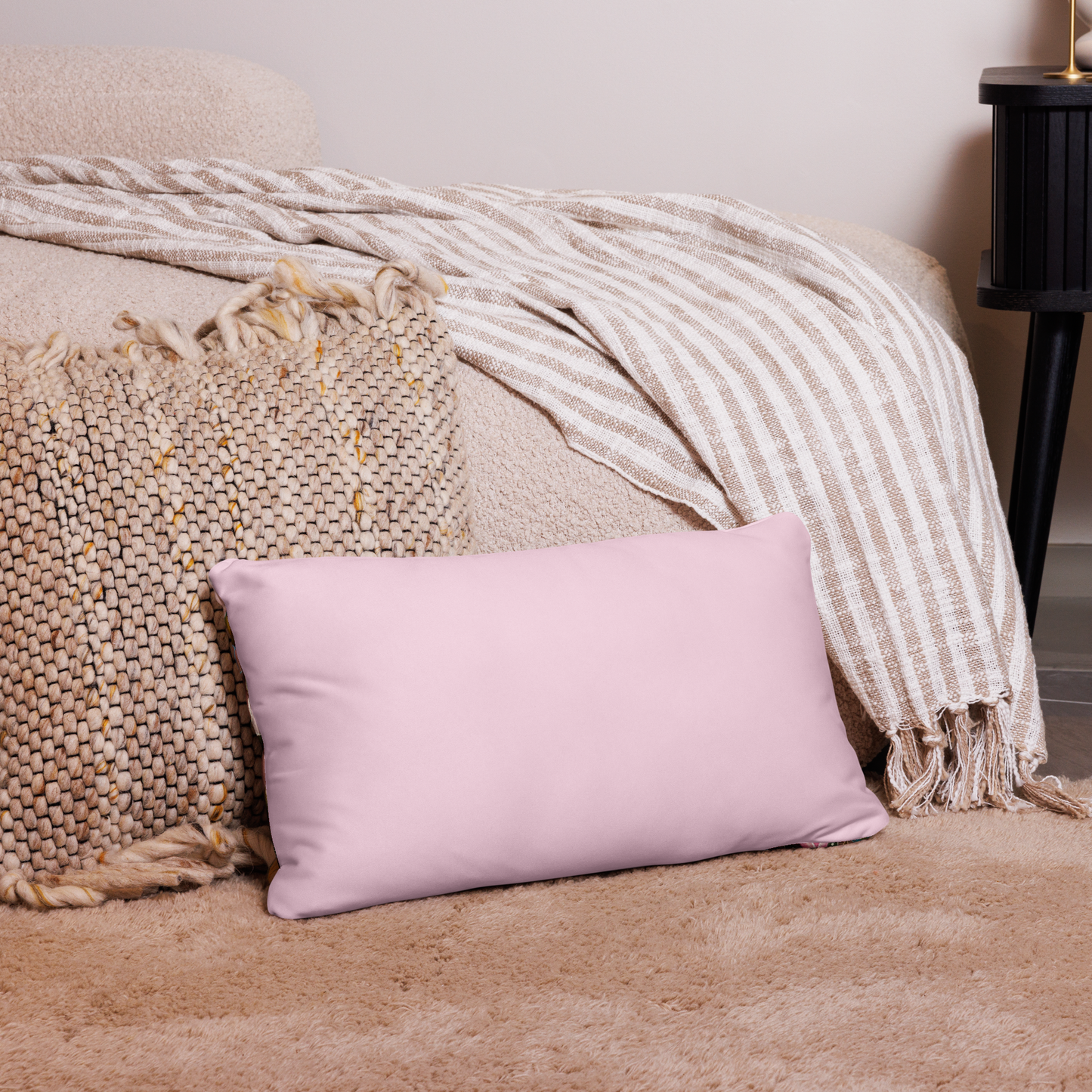 Pink Garden Pillow - Aquamarine Design - Artistic Gifts for Women - Art by Artist Tania Herrera from Aquamarine Design Studio