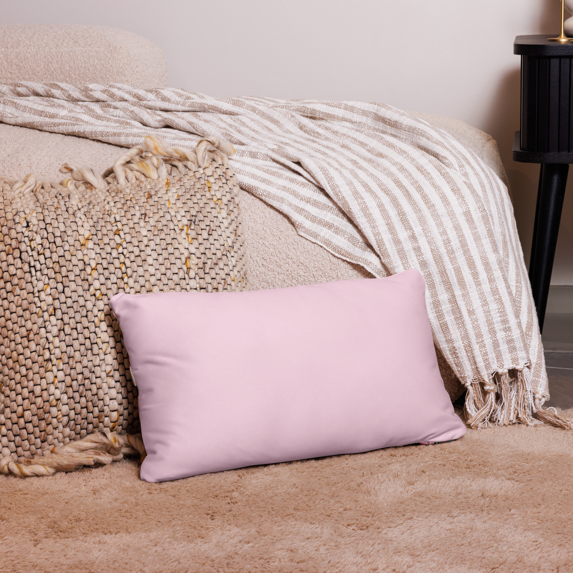 Pink Garden Pillow - Aquamarine Design - Artistic Gifts for Women - Art by Artist Tania Herrera from Aquamarine Design Studio