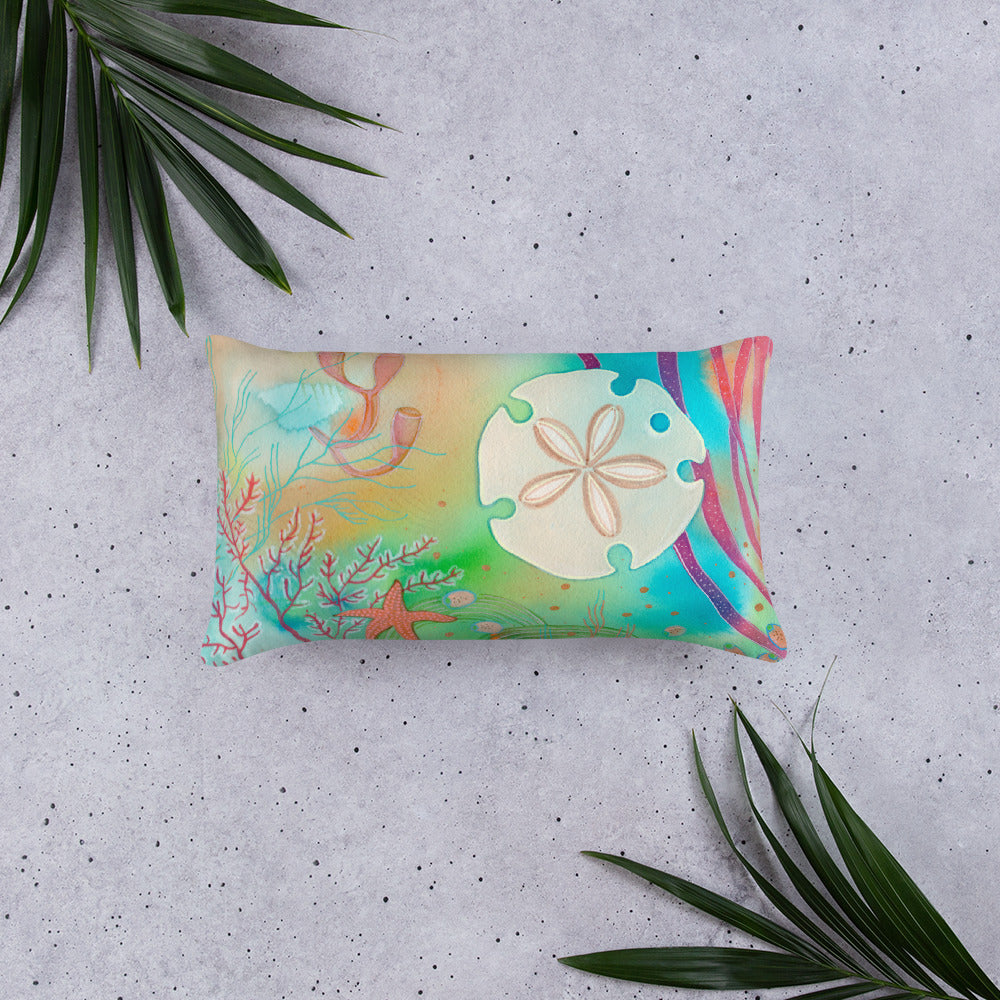 Sundollar Pillow - Aquamarine Design - Artistic Gifts for Women - Art by Artist Tania Herrera from Aquamarine Design Studio
