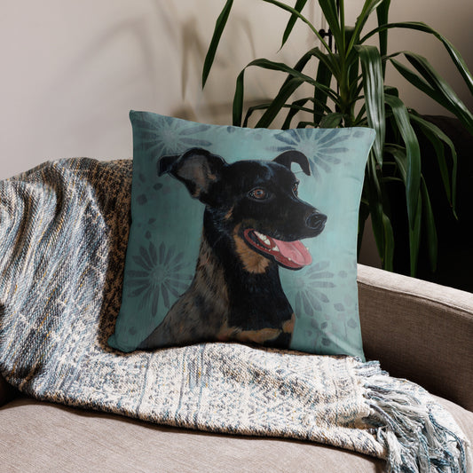 Rambo Pillow - Aquamarine Design - Artistic Gifts for Women - Art by Artist Tania Herrera from Aquamarine Design Studio