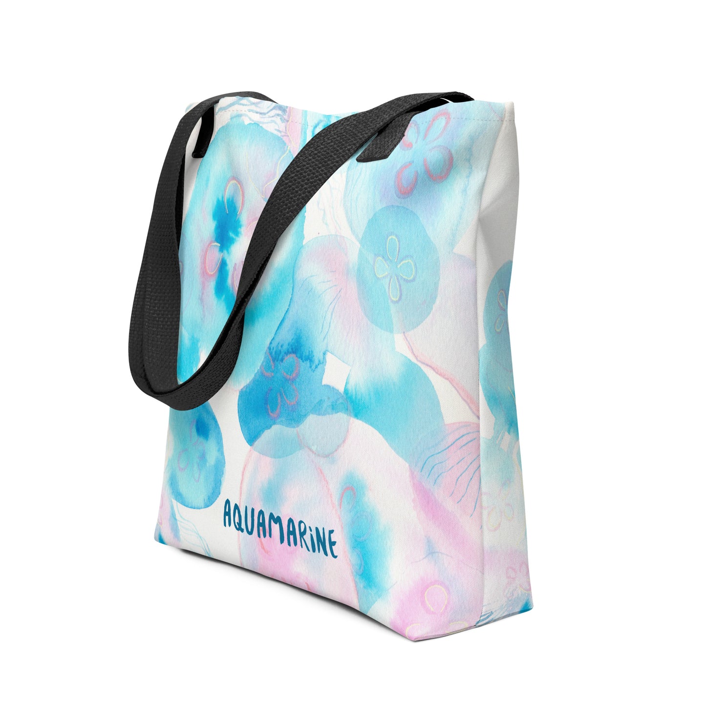Light Blue Jellyfish Tote bag - Aquamarine Design - Artistic Gifts for Women - Art by Artist Tania Herrera from Aquamarine Design Studio