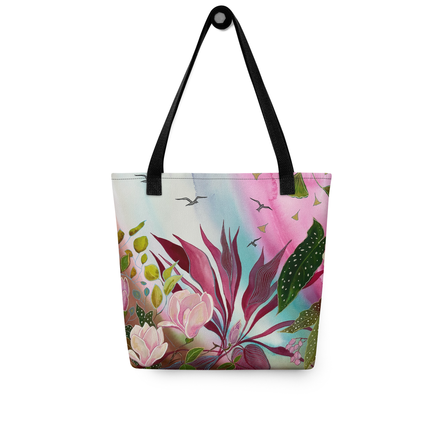 Pink Garden Tote bag - Aquamarine Design - Artistic Gifts for Women - Art by Artist Tania Herrera from Aquamarine Design Studio