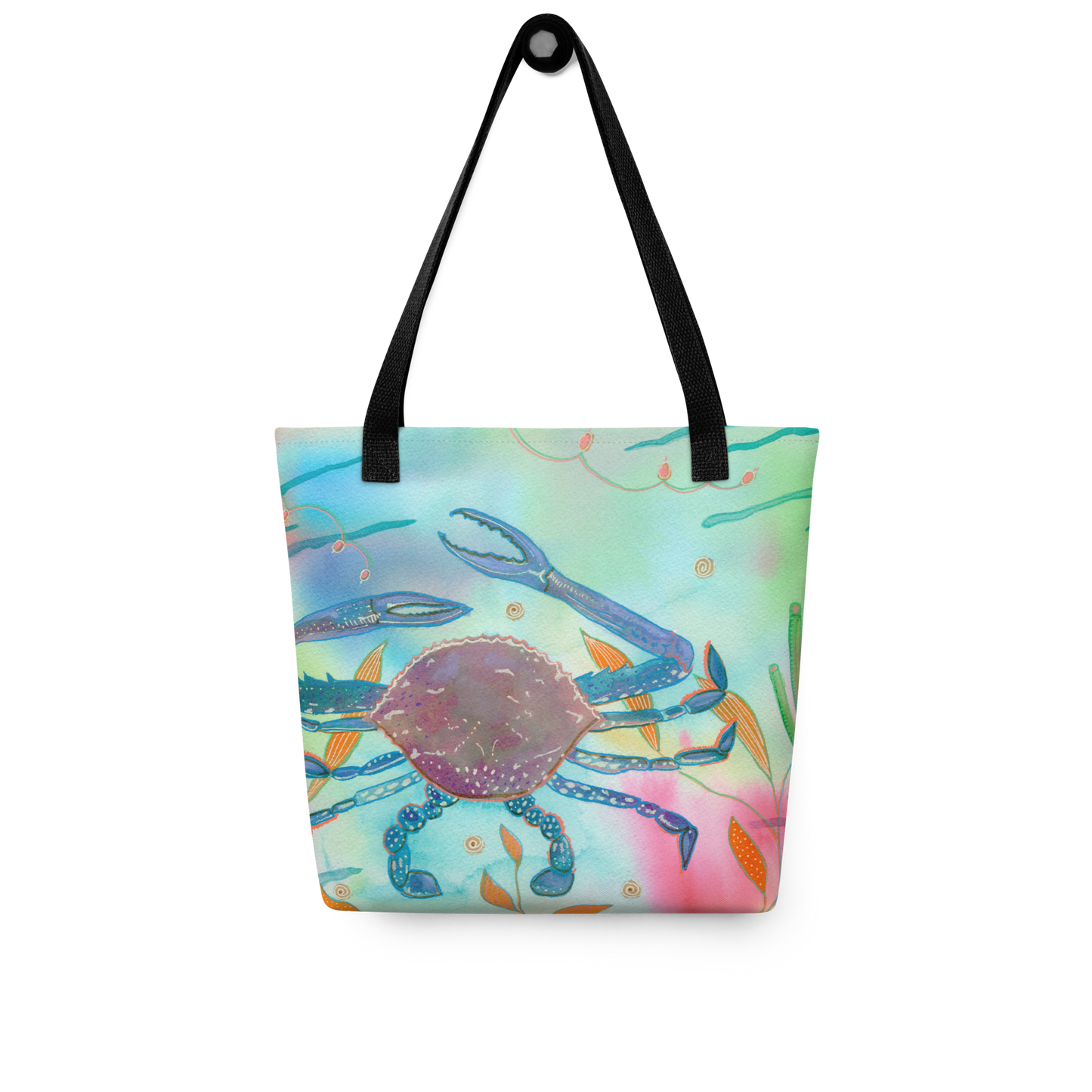 Blue Crab Tote bag - Aquamarine Design - Artistic Gifts for Women - Art by Artist Tania Herrera from Aquamarine Design Studio