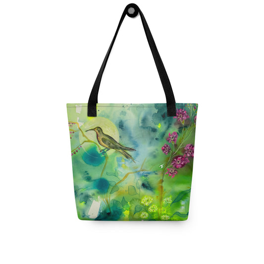 Birds chirping Tote bag - Aquamarine Design - Artistic Gifts for Women - Art by Artist Tania Herrera from Aquamarine Design Studio