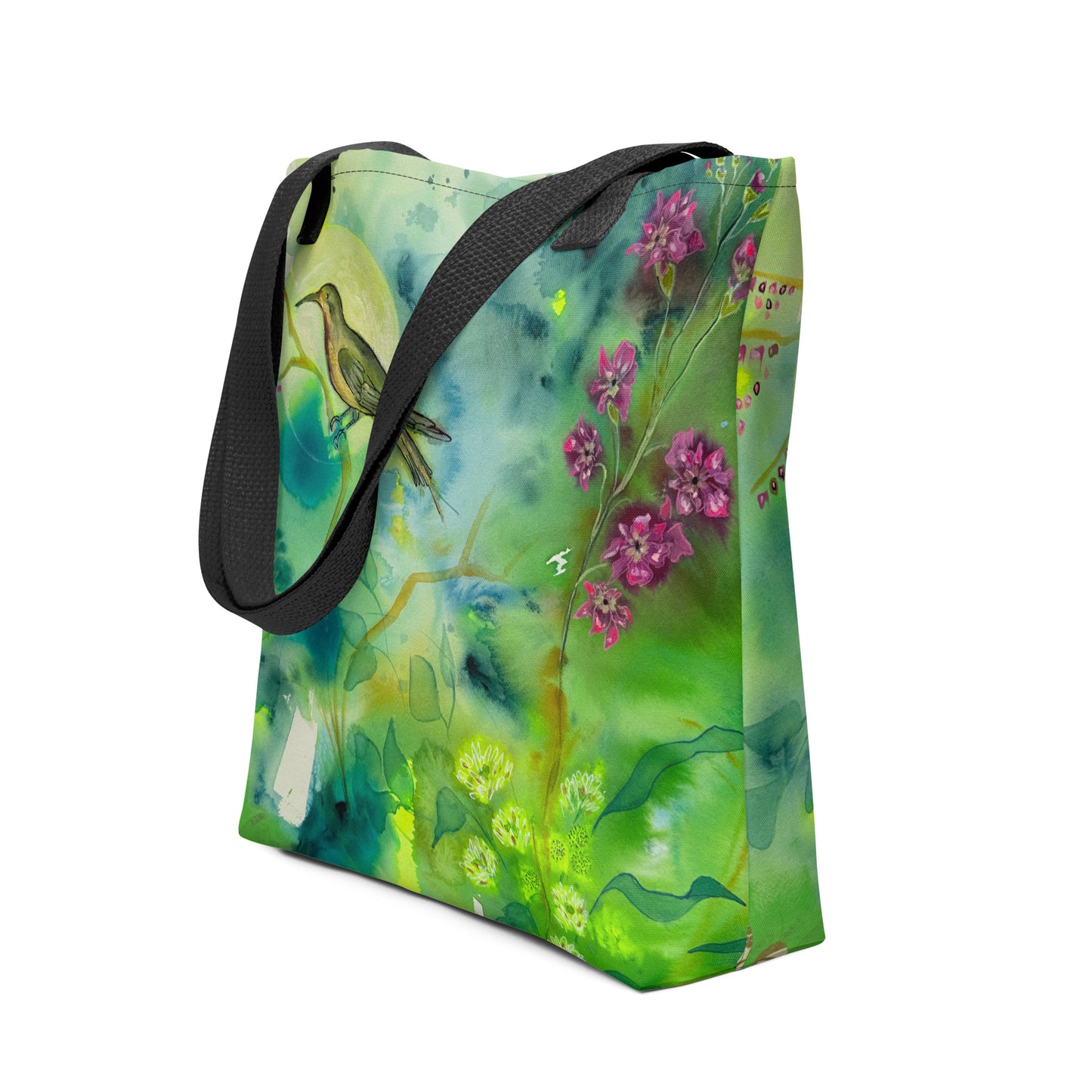 Birds chirping Tote bag - Aquamarine Design - Artistic Gifts for Women - Art by Artist Tania Herrera from Aquamarine Design Studio