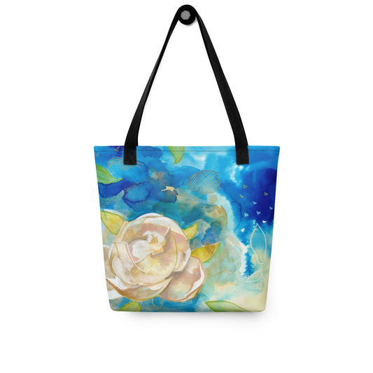 Blooming Magnolia Tote bag - Aquamarine Design - Artistic Gifts for Women - Art by Artist Tania Herrera from Aquamarine Design Studio