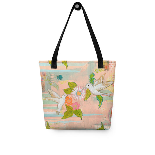 Hummingbirds Tote bag - Aquamarine Design - Artistic Gifts for Women - Art by Artist Tania Herrera from Aquamarine Design Studio