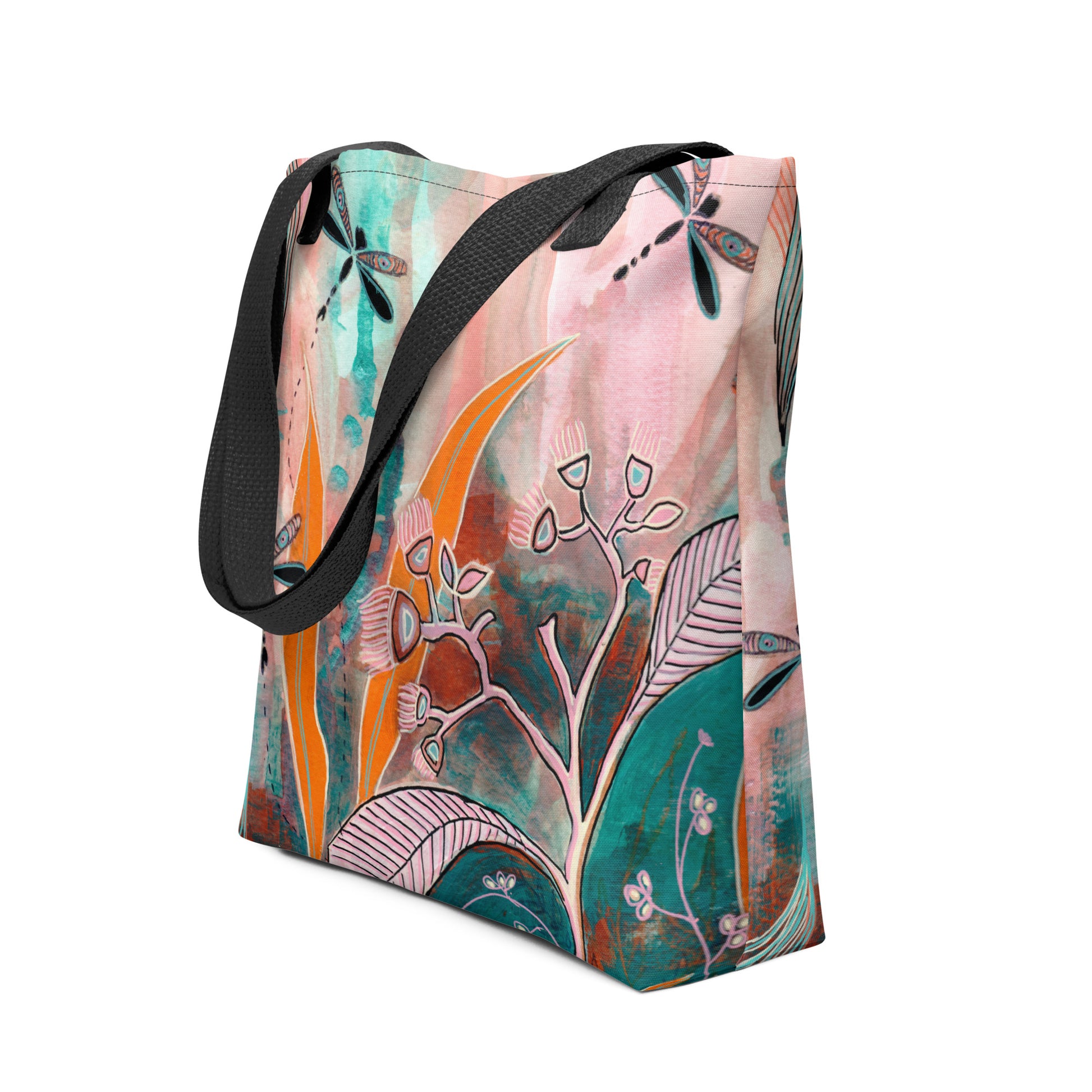 Dragonfly Tote bag - Aquamarine Design - Artistic Gifts for Women - Art by Artist Tania Herrera from Aquamarine Design Studio