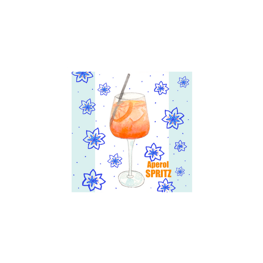 Aperol Spritz Bubble-free stickers - Aquamarine Design - Artistic Gifts for Women - Art by Artist Tania Herrera from Aquamarine Design Studio