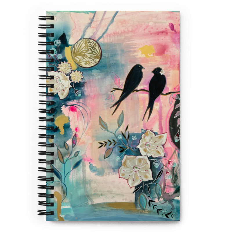 Birds Couple Notebook - Aquamarine Design - Artistic Gifts for Women - Art by Artist Tania Herrera from Aquamarine Design Studio