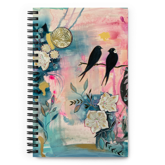 Birds Couple Notebook - Aquamarine Design - Artistic Gifts for Women - Art by Artist Tania Herrera from Aquamarine Design Studio