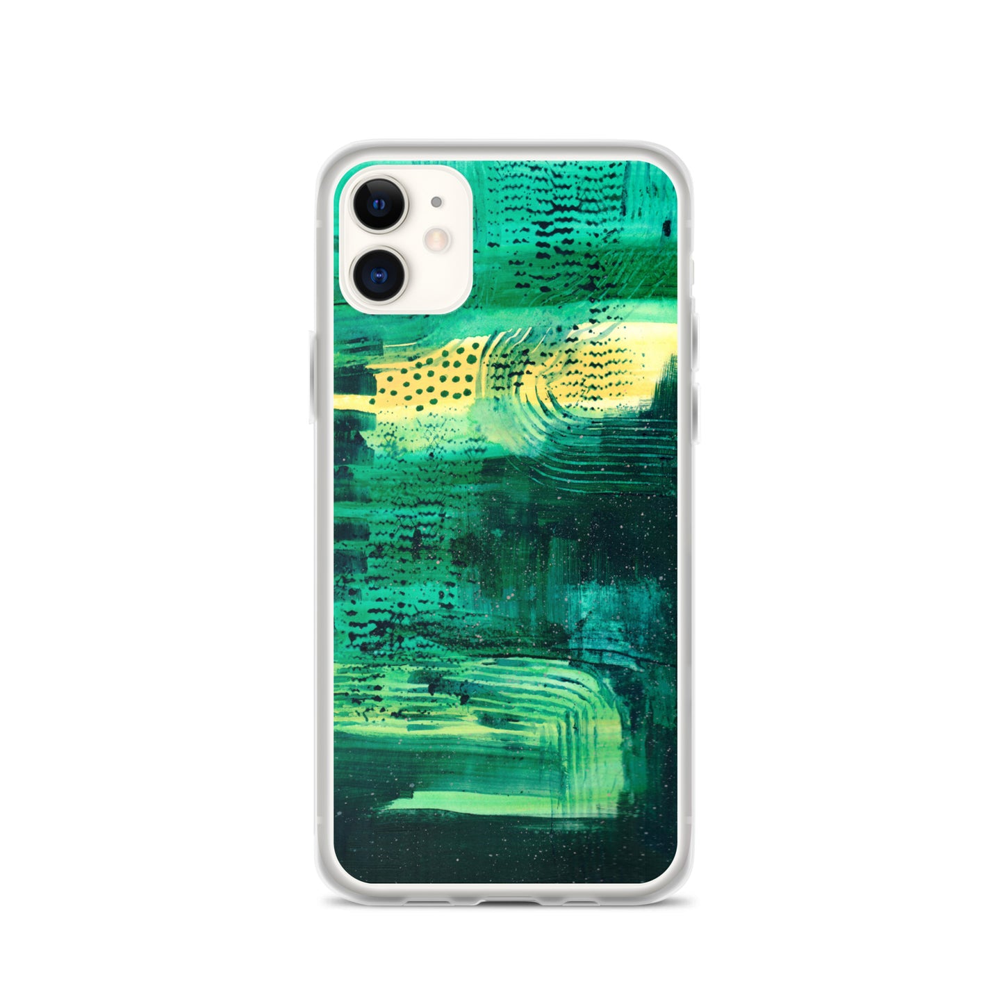 Deep Green Clear Case for iPhone® - Aquamarine Design - Artistic Gifts for Women - Art by Artist Tania Herrera from Aquamarine Design Studio