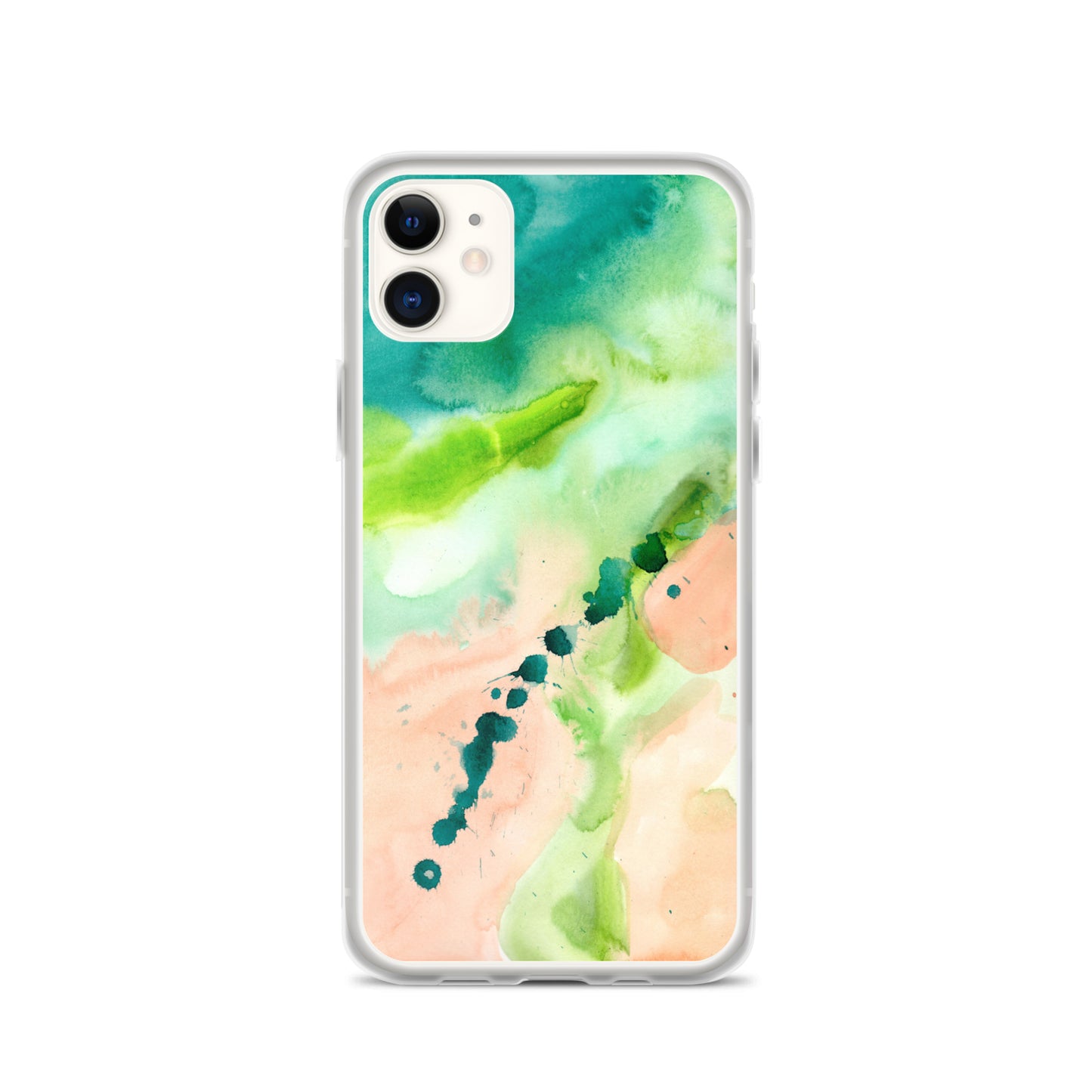 Coral and Aqua Abstract Design Clear Case for iPhone® - Aquamarine Design - Artistic Gifts for Women - Art by Artist Tania Herrera from Aquamarine Design Studio