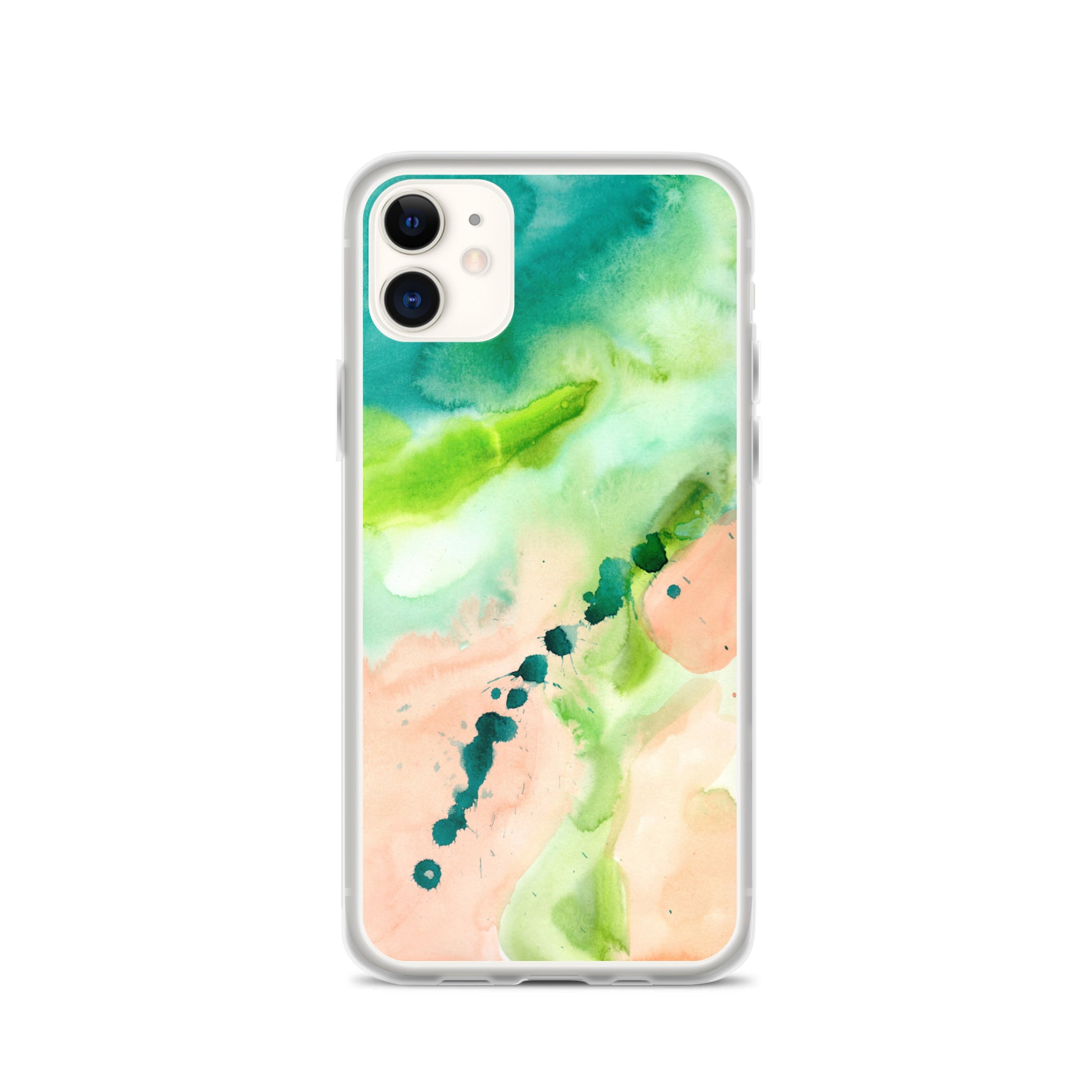 Coral and Aqua Abstract Design Clear Case for iPhone® - Aquamarine Design - Artistic Gifts for Women - Art by Artist Tania Herrera from Aquamarine Design Studio