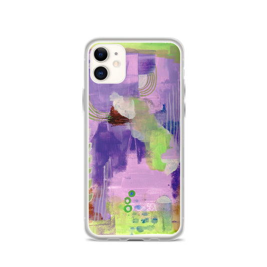 Purple Abstract I Clear Case for iPhone® - Aquamarine Design - Artistic Gifts for Women - Art by Artist Tania Herrera from Aquamarine Design Studio