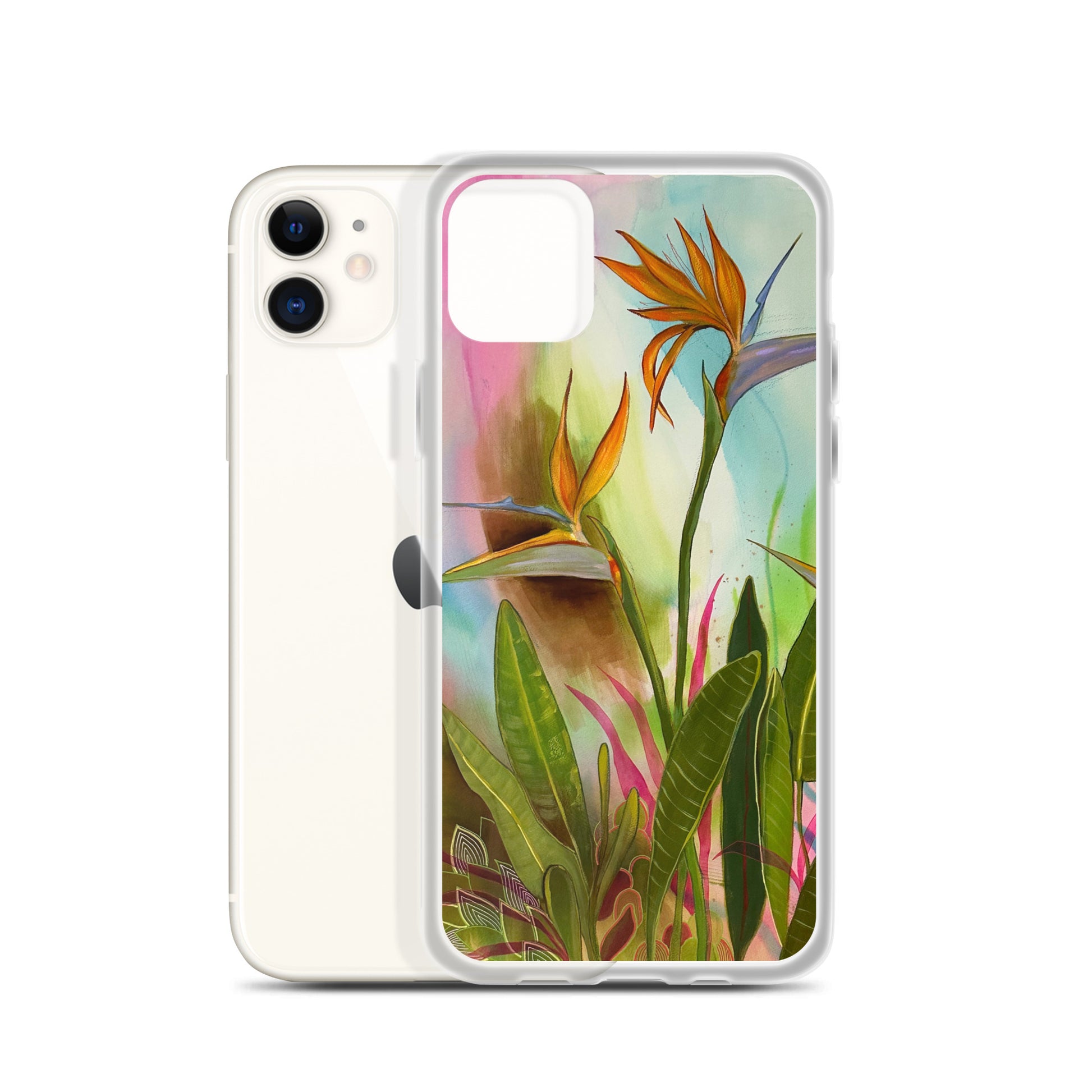 Birds in Paradise Clear Case for iPhone® - Aquamarine Design - Artistic Gifts for Women - Art by Artist Tania Herrera from Aquamarine Design Studio