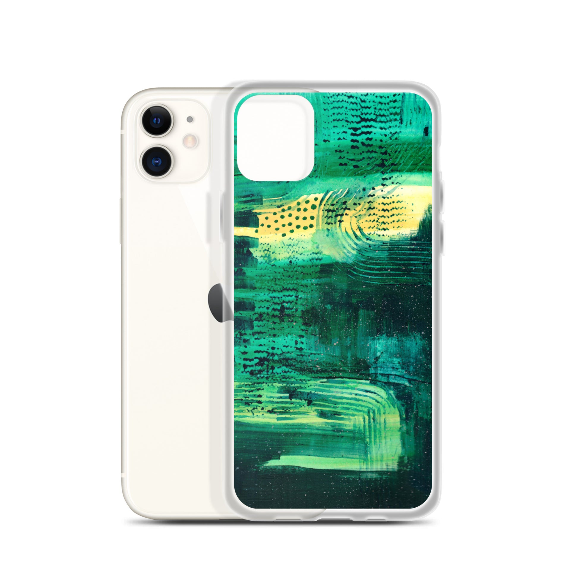Deep Green Clear Case for iPhone® - Aquamarine Design - Artistic Gifts for Women - Art by Artist Tania Herrera from Aquamarine Design Studio