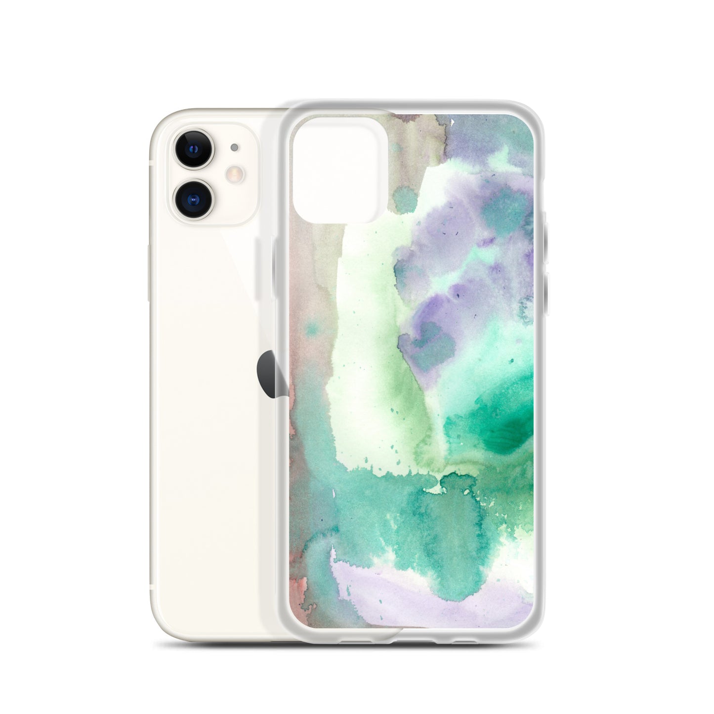 Purple and Green Abstract Clear Case for iPhone® - Aquamarine Design - Artistic Gifts for Women - Art by Artist Tania Herrera from Aquamarine Design Studio