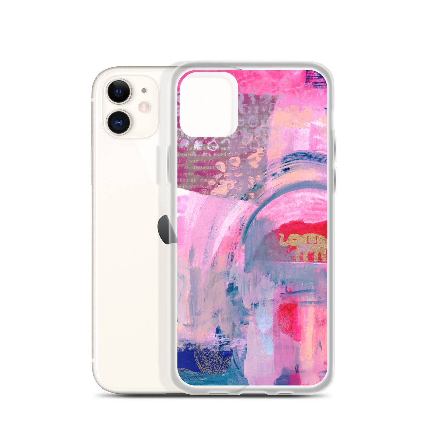 Collage Design Clear Case for iPhone® - Aquamarine Design - Artistic Gifts for Women - Art by Artist Tania Herrera from Aquamarine Design Studio
