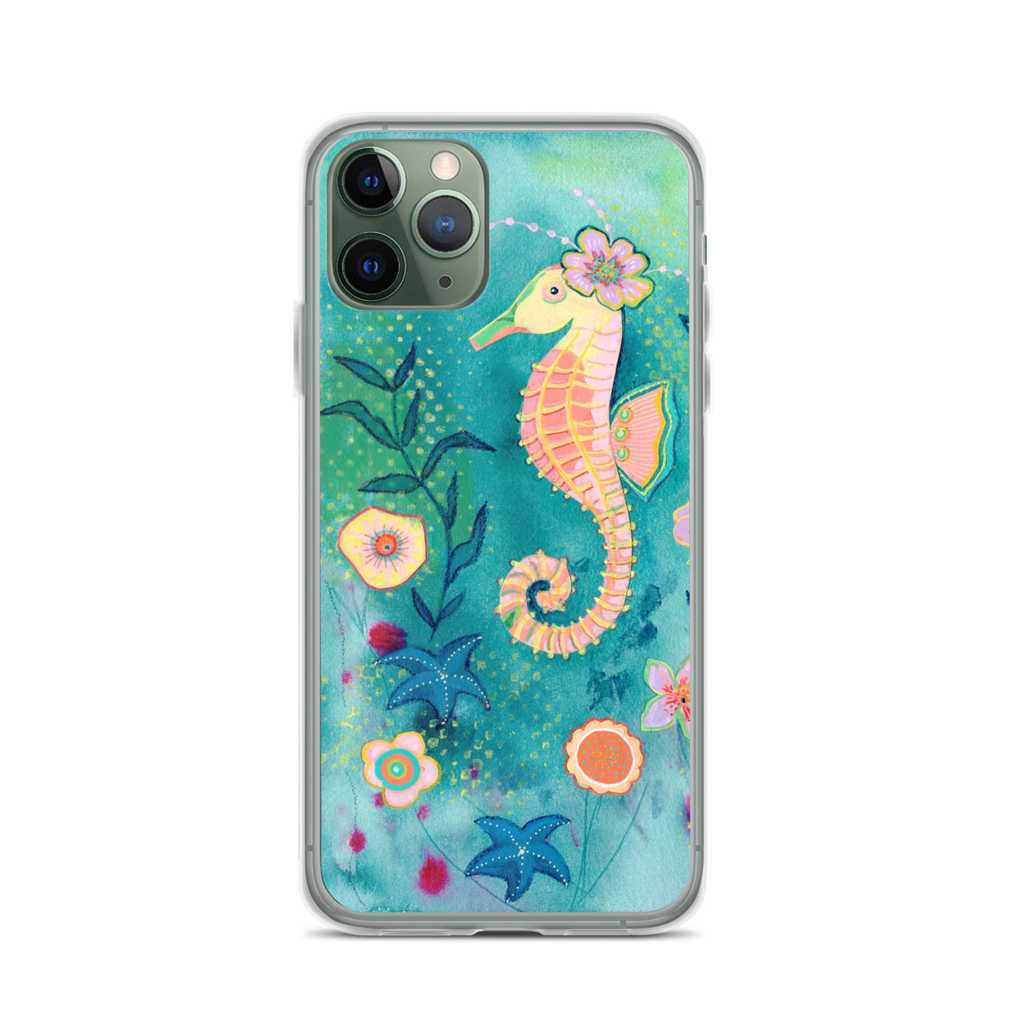 Seahorse Clear Case for iPhone® - Aquamarine Design - Artistic Gifts for Women - Art by Artist Tania Herrera from Aquamarine Design Studio