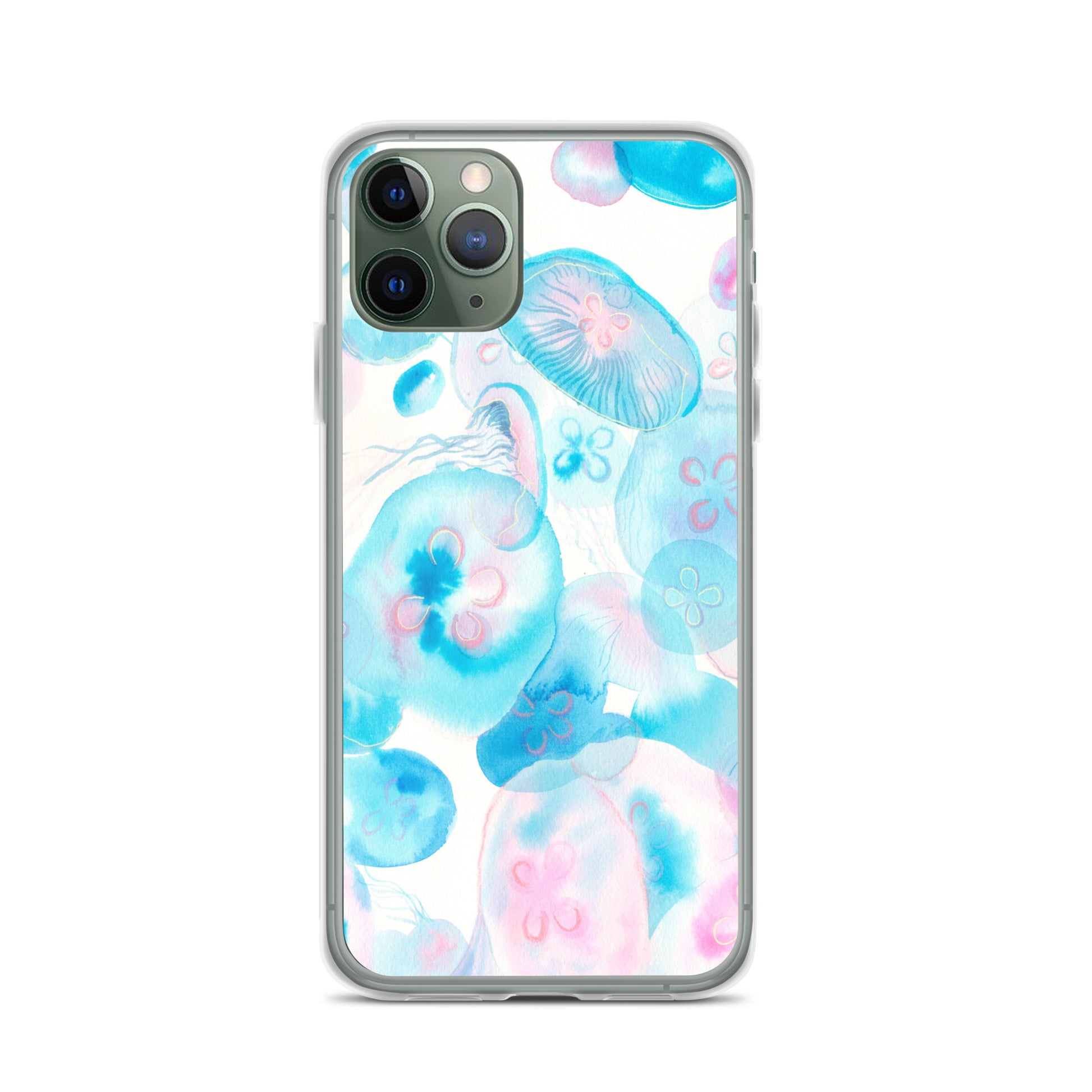 Light Blue Jelly Fish Clear Case for iPhone® - Aquamarine Design - Artistic Gifts for Women - Art by Artist Tania Herrera from Aquamarine Design Studio