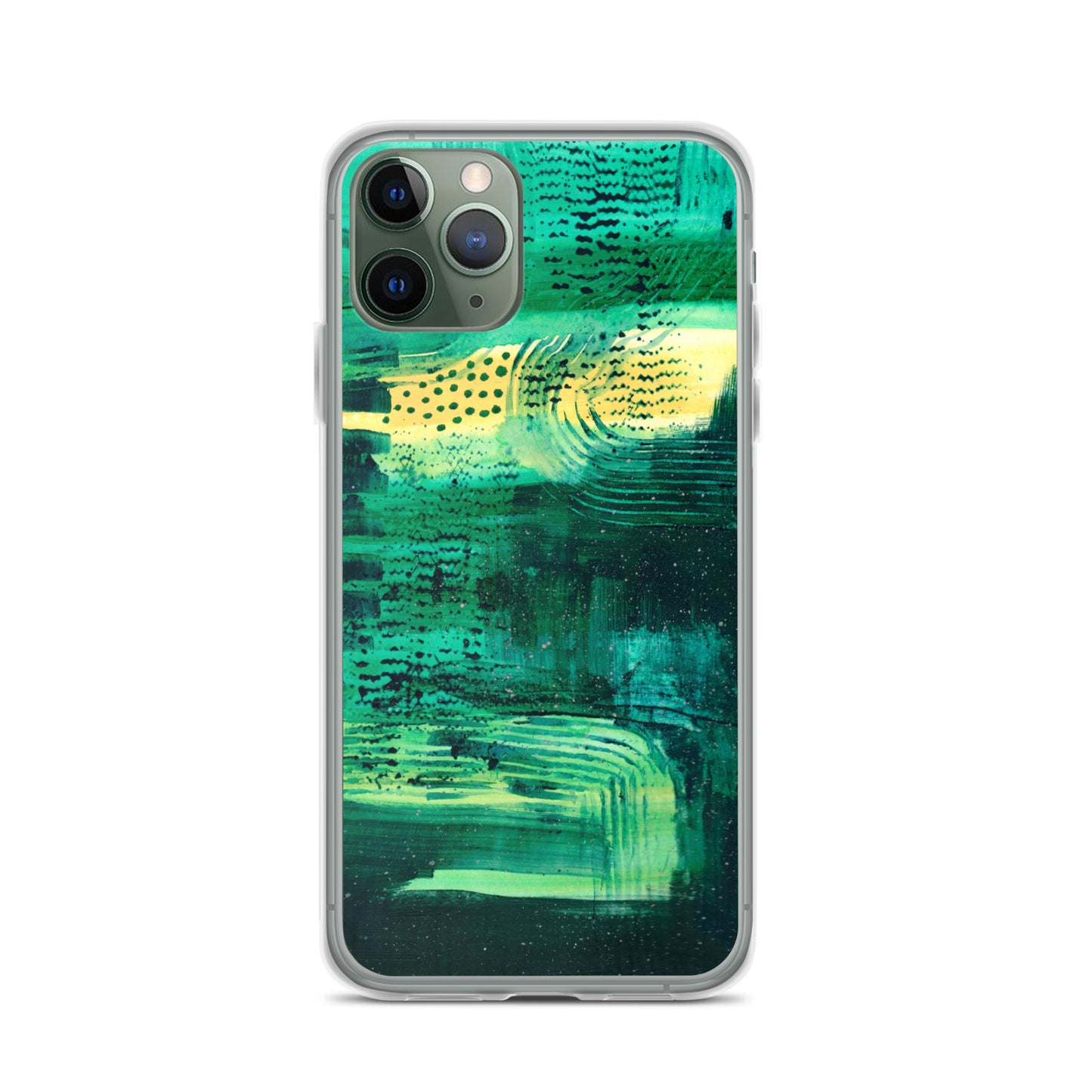 Deep Green Clear Case for iPhone® - Aquamarine Design - Artistic Gifts for Women - Art by Artist Tania Herrera from Aquamarine Design Studio