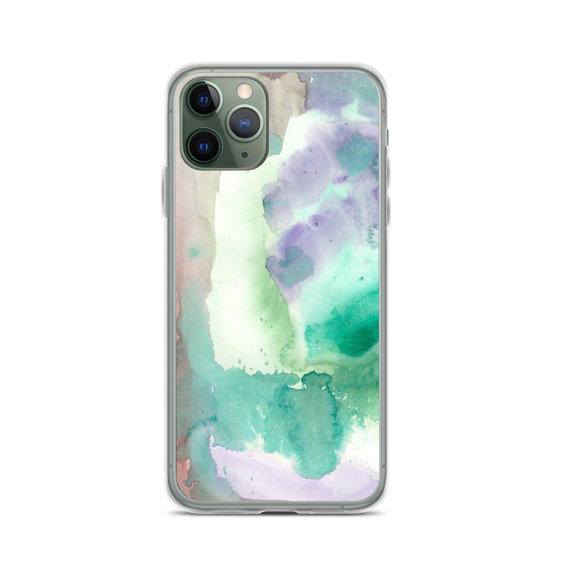 Purple and Green Abstract Clear Case for iPhone® - Aquamarine Design - Artistic Gifts for Women - Art by Artist Tania Herrera from Aquamarine Design Studio