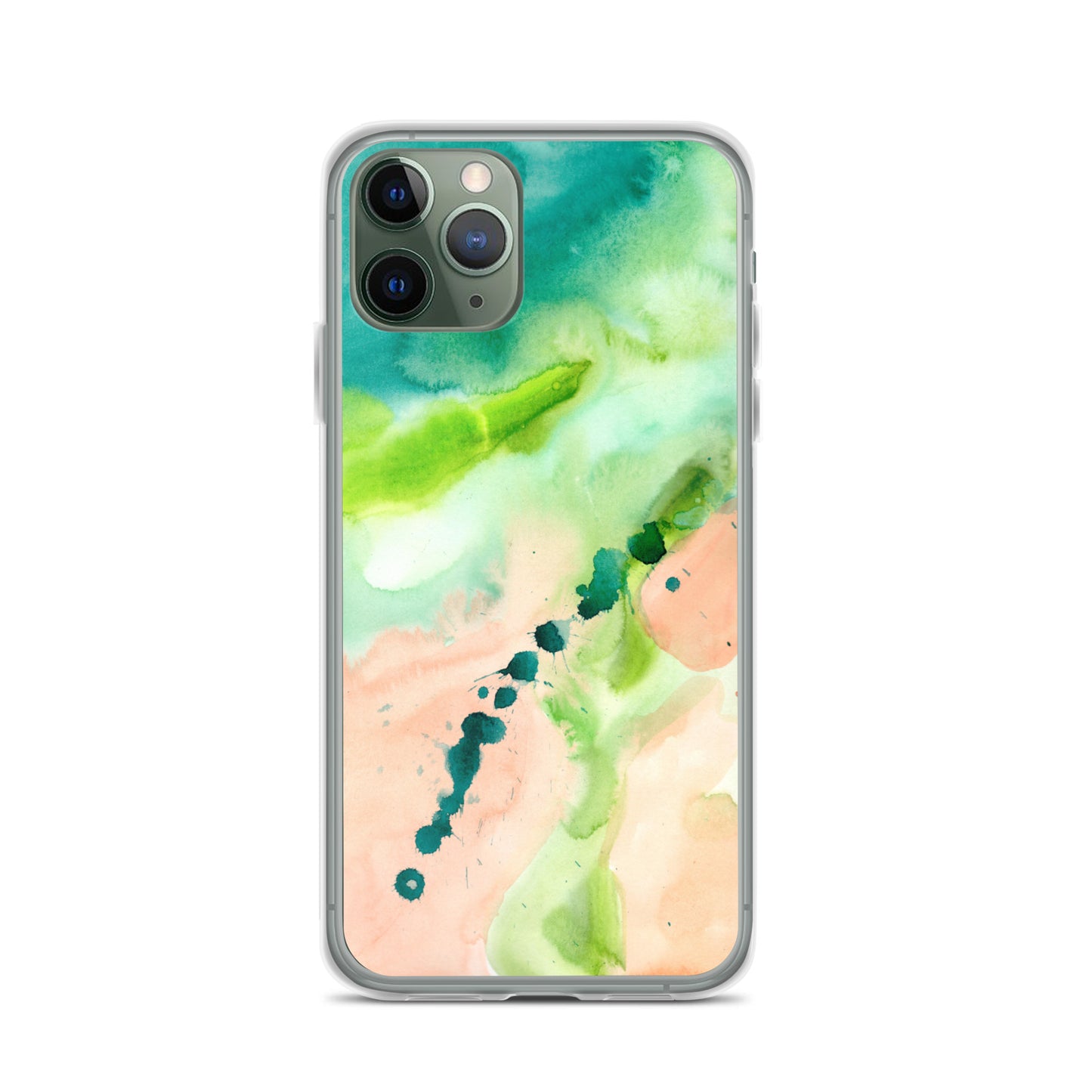 Coral and Aqua Abstract Design Clear Case for iPhone® - Aquamarine Design - Artistic Gifts for Women - Art by Artist Tania Herrera from Aquamarine Design Studio