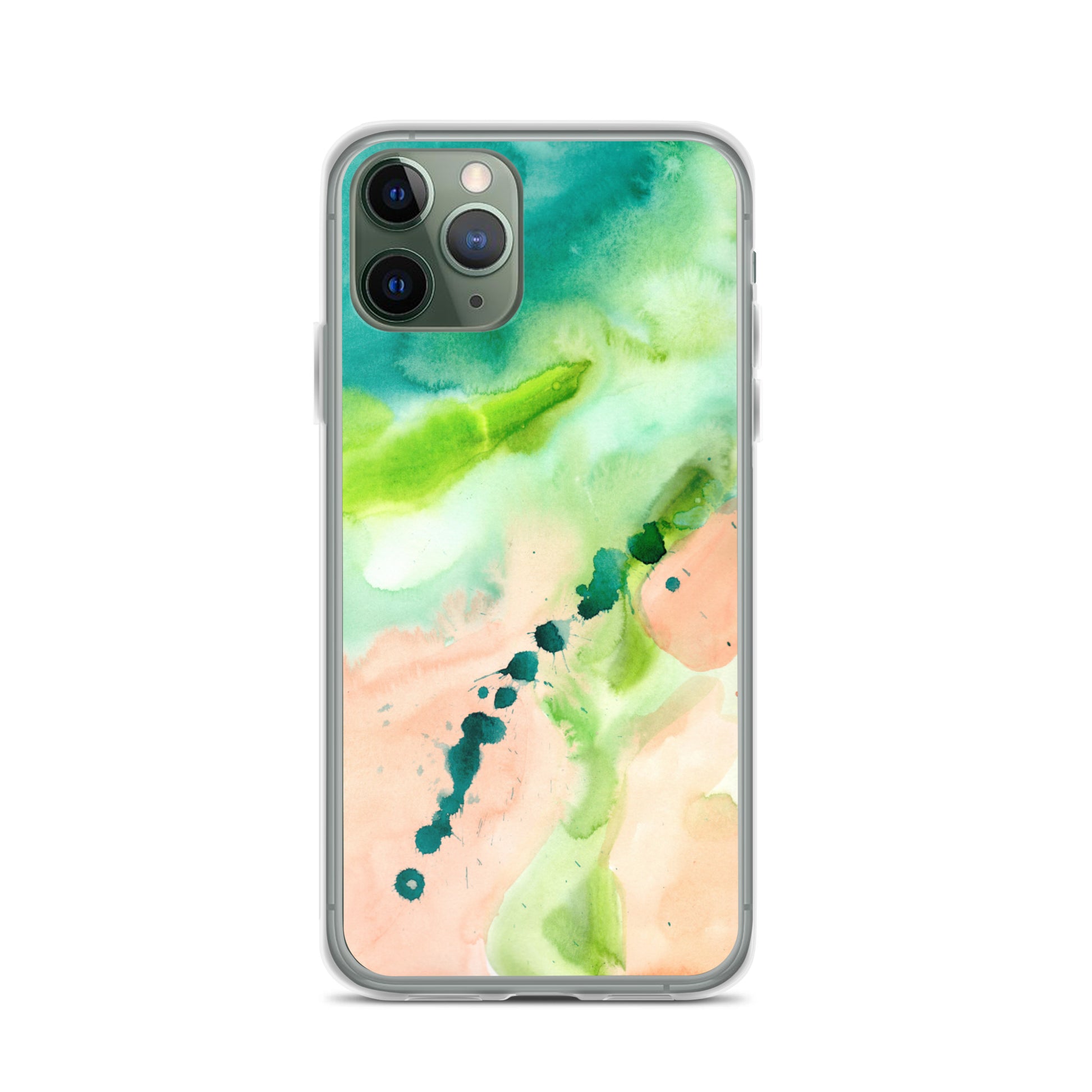 Coral and Aqua Abstract Design Clear Case for iPhone® - Aquamarine Design - Artistic Gifts for Women - Art by Artist Tania Herrera from Aquamarine Design Studio
