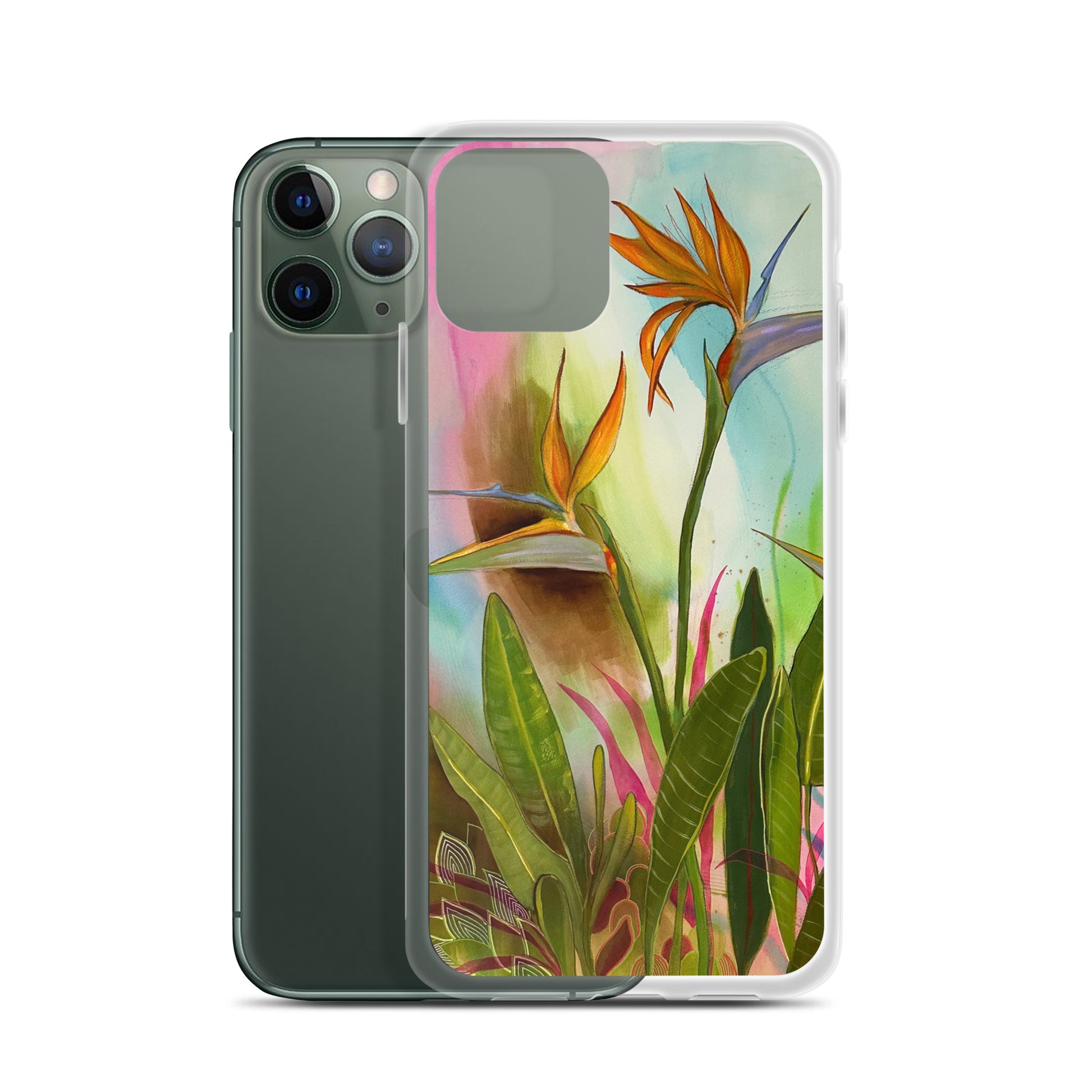 Birds in Paradise Clear Case for iPhone® - Aquamarine Design - Artistic Gifts for Women - Art by Artist Tania Herrera from Aquamarine Design Studio
