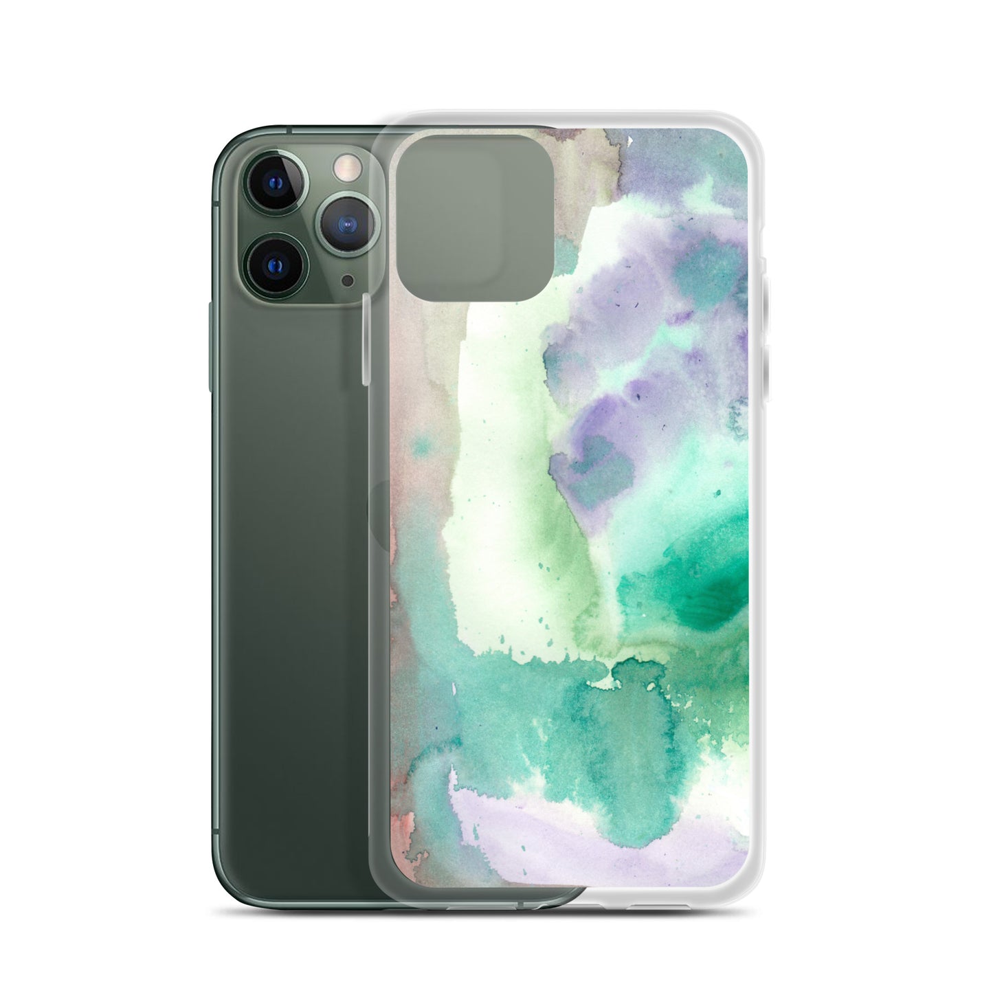 Purple and Green Abstract Clear Case for iPhone® - Aquamarine Design - Artistic Gifts for Women - Art by Artist Tania Herrera from Aquamarine Design Studio