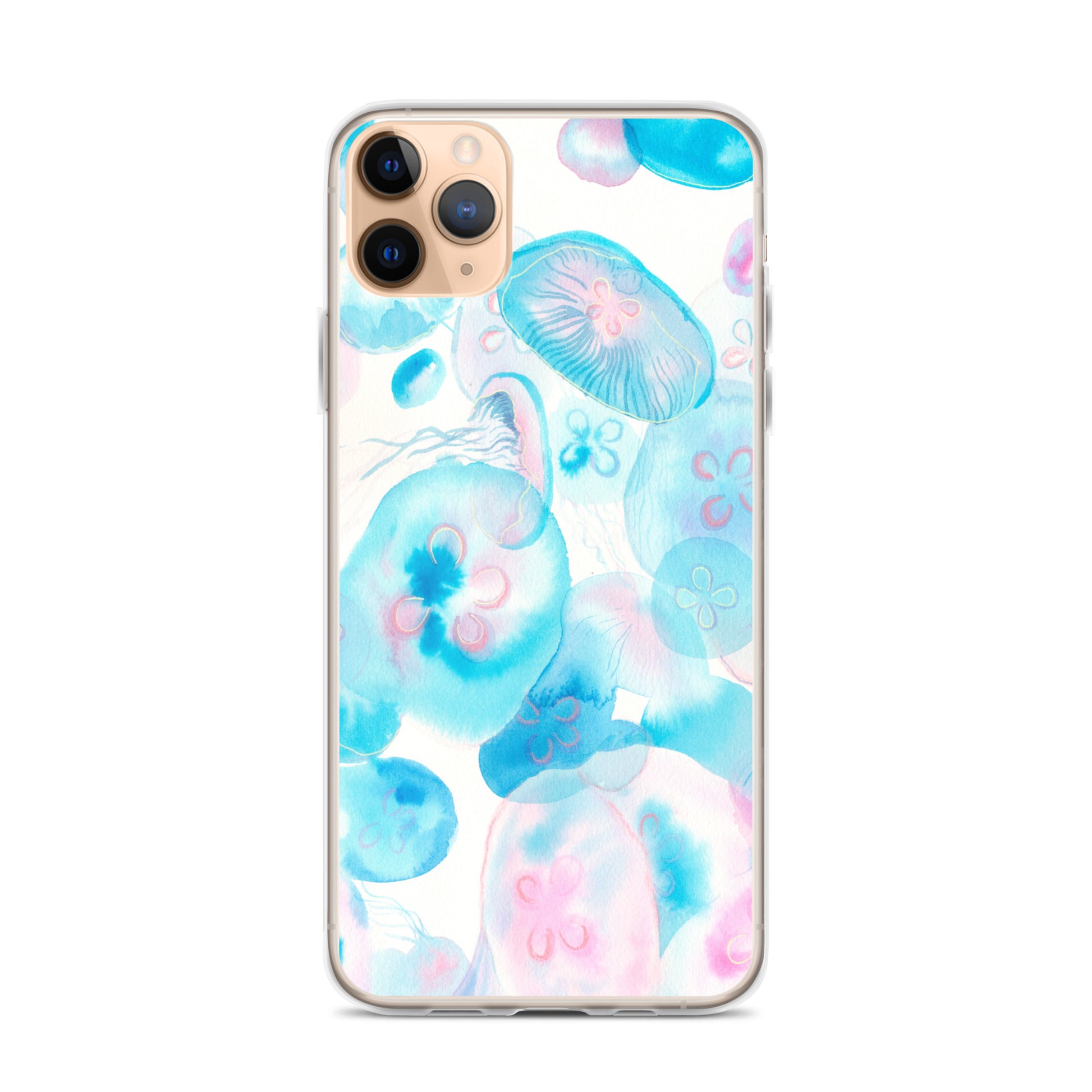 Light Blue Jelly Fish Clear Case for iPhone® - Aquamarine Design - Artistic Gifts for Women - Art by Artist Tania Herrera from Aquamarine Design Studio