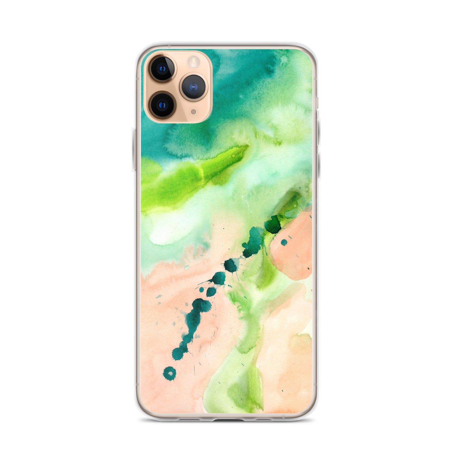 Coral and Aqua Abstract Design Clear Case for iPhone® - Aquamarine Design - Artistic Gifts for Women - Art by Artist Tania Herrera from Aquamarine Design Studio