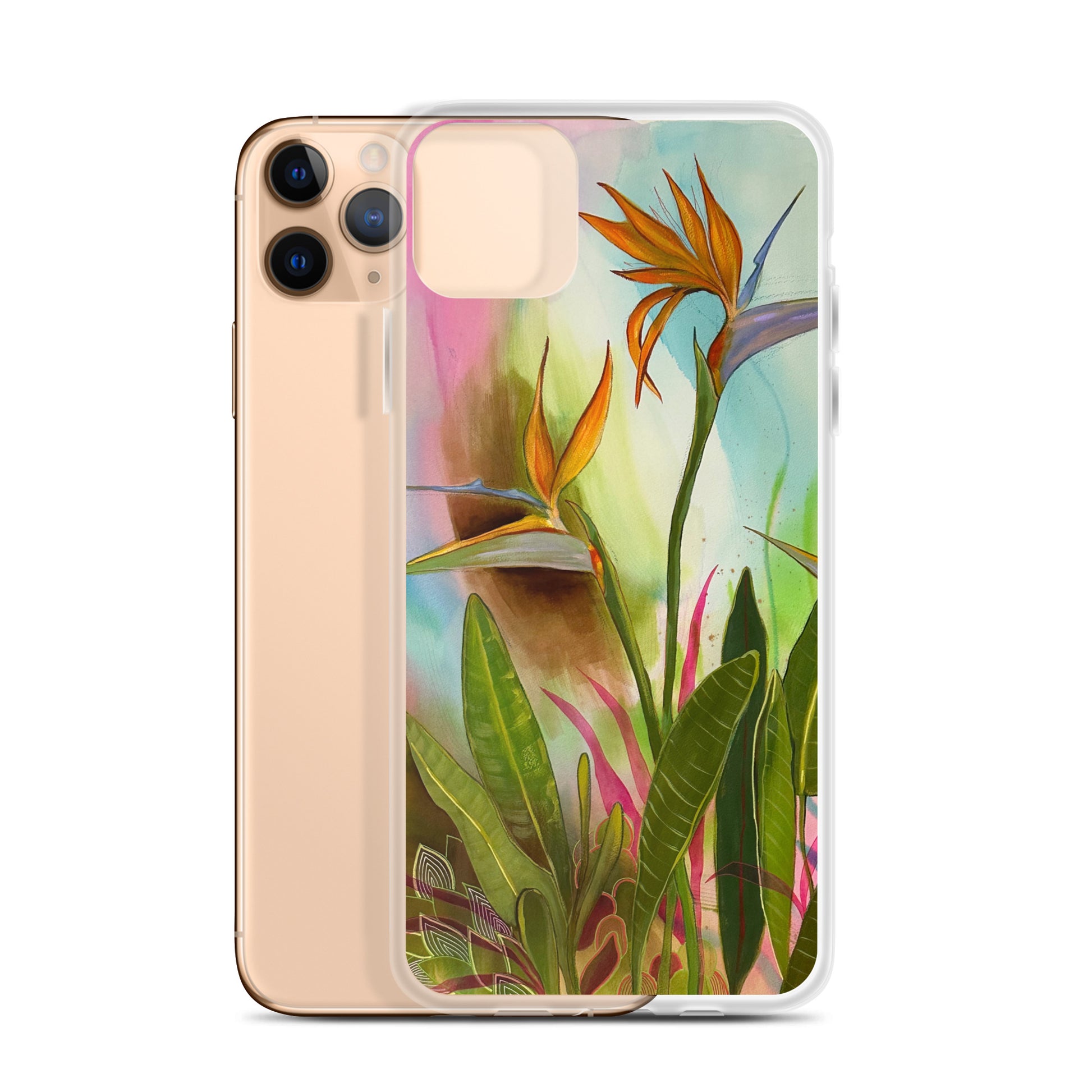 Birds in Paradise Clear Case for iPhone® - Aquamarine Design - Artistic Gifts for Women - Art by Artist Tania Herrera from Aquamarine Design Studio