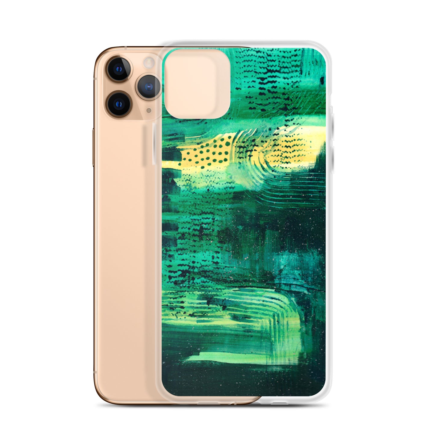Deep Green Clear Case for iPhone® - Aquamarine Design - Artistic Gifts for Women - Art by Artist Tania Herrera from Aquamarine Design Studio