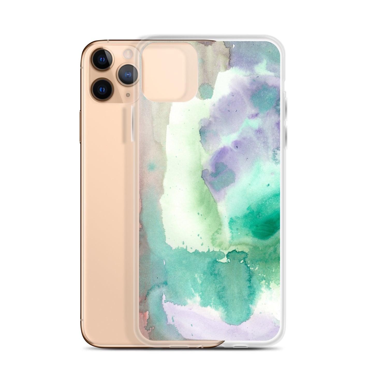 Purple and Green Abstract Clear Case for iPhone® - Aquamarine Design - Artistic Gifts for Women - Art by Artist Tania Herrera from Aquamarine Design Studio