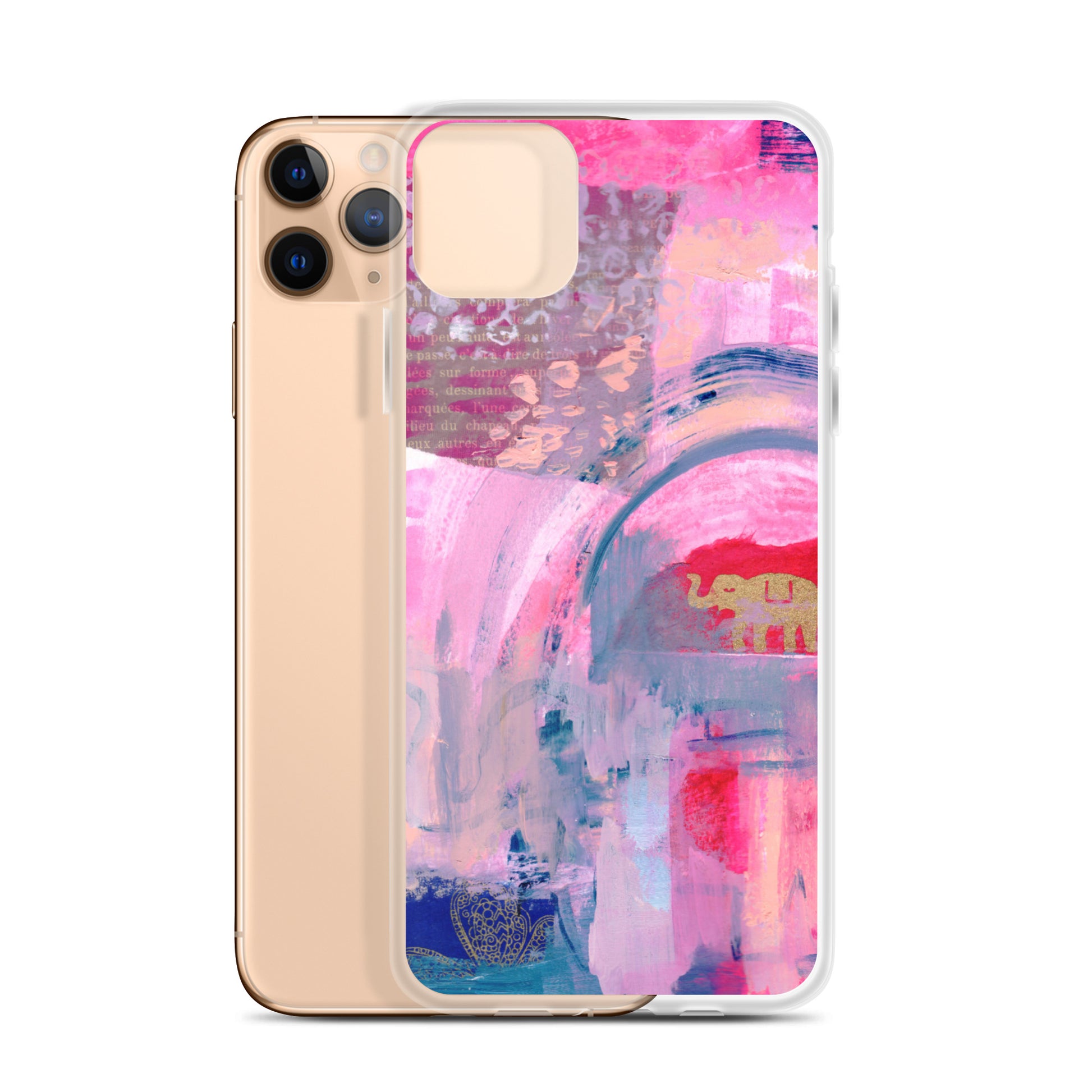 Collage Design Clear Case for iPhone® - Aquamarine Design - Artistic Gifts for Women - Art by Artist Tania Herrera from Aquamarine Design Studio