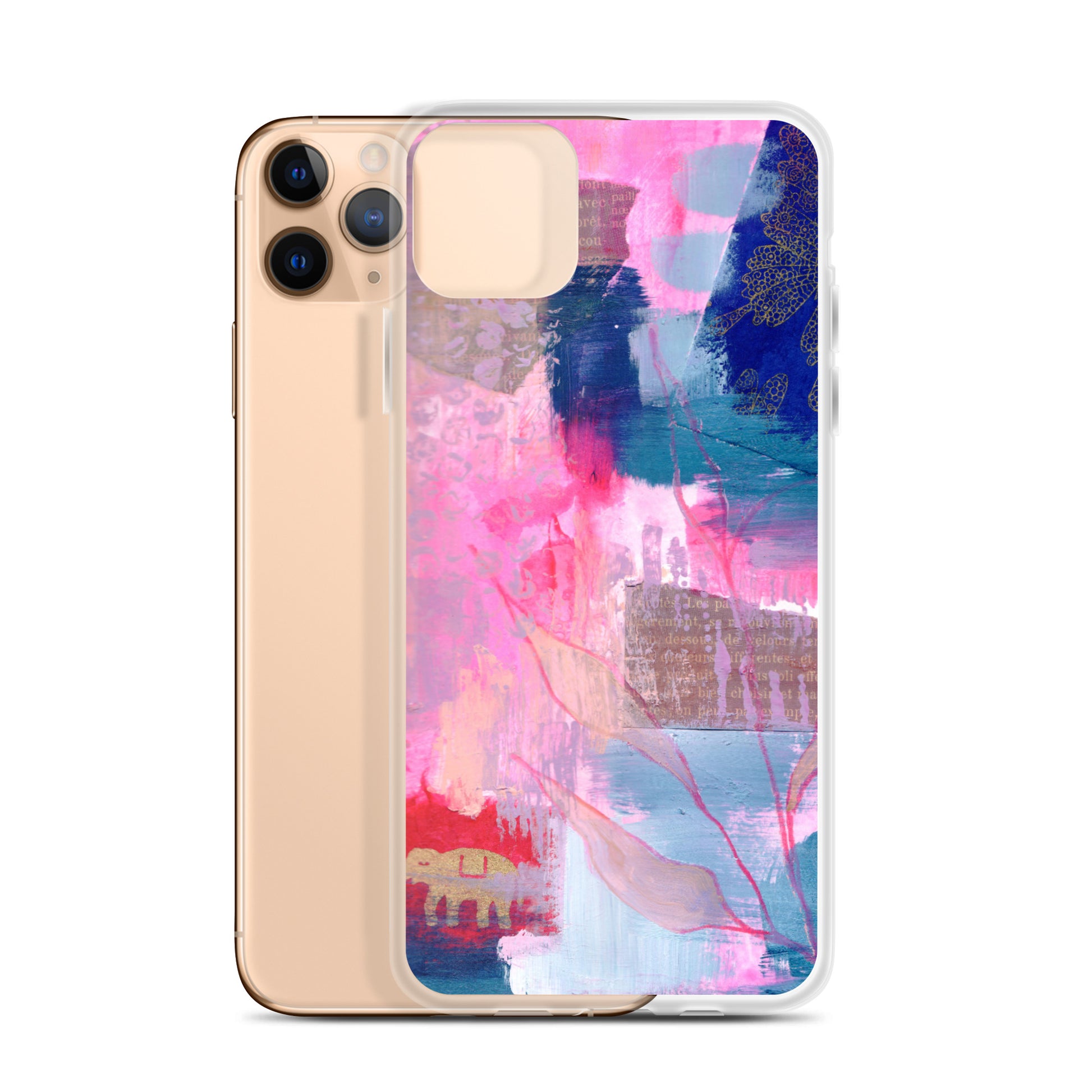 Collage Design Clear Case for iPhone® - Aquamarine Design - Artistic Gifts for Women - Art by Artist Tania Herrera from Aquamarine Design Studio
