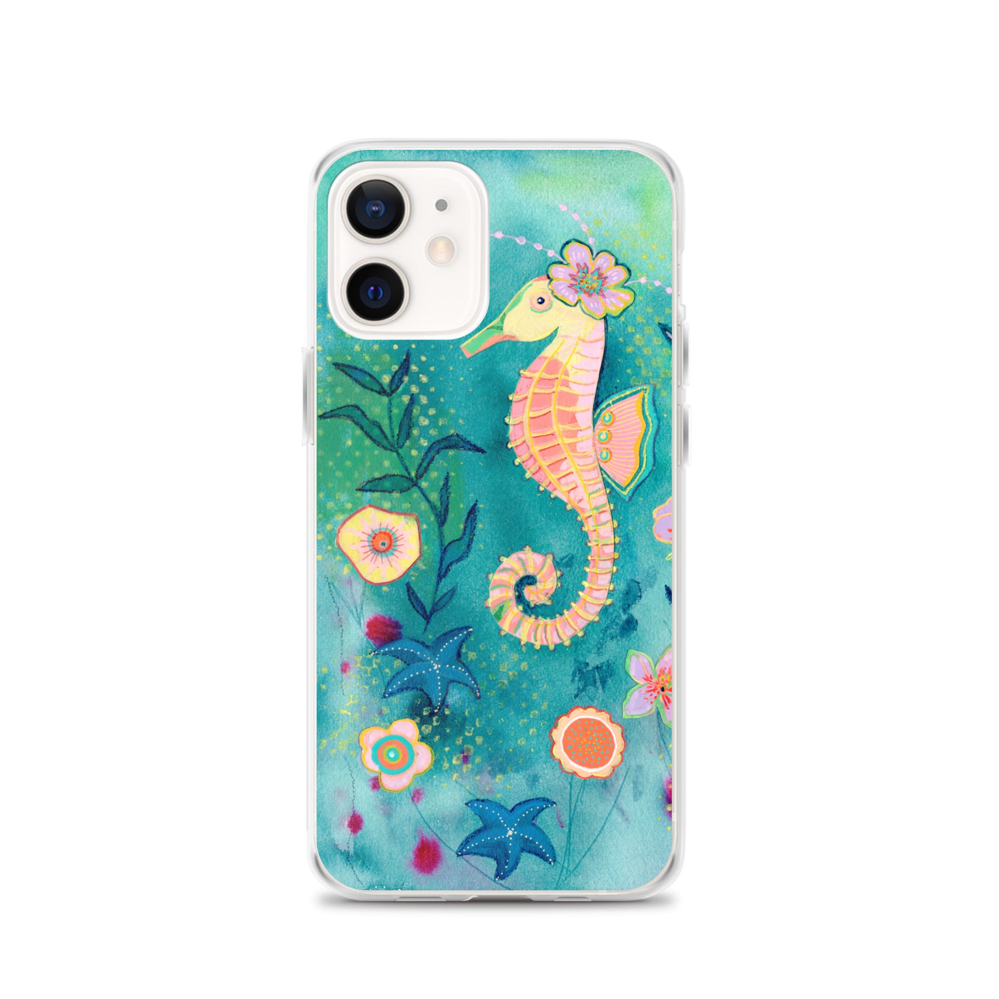 Seahorse Clear Case for iPhone® - Aquamarine Design - Artistic Gifts for Women - Art by Artist Tania Herrera from Aquamarine Design Studio