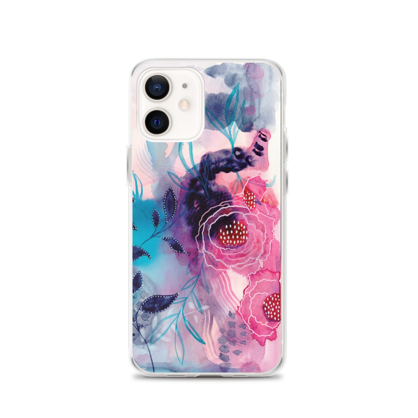 Blue Leaves Clear Case for iPhone® - Aquamarine Design - Artistic Gifts for Women - Art by Artist Tania Herrera from Aquamarine Design Studio