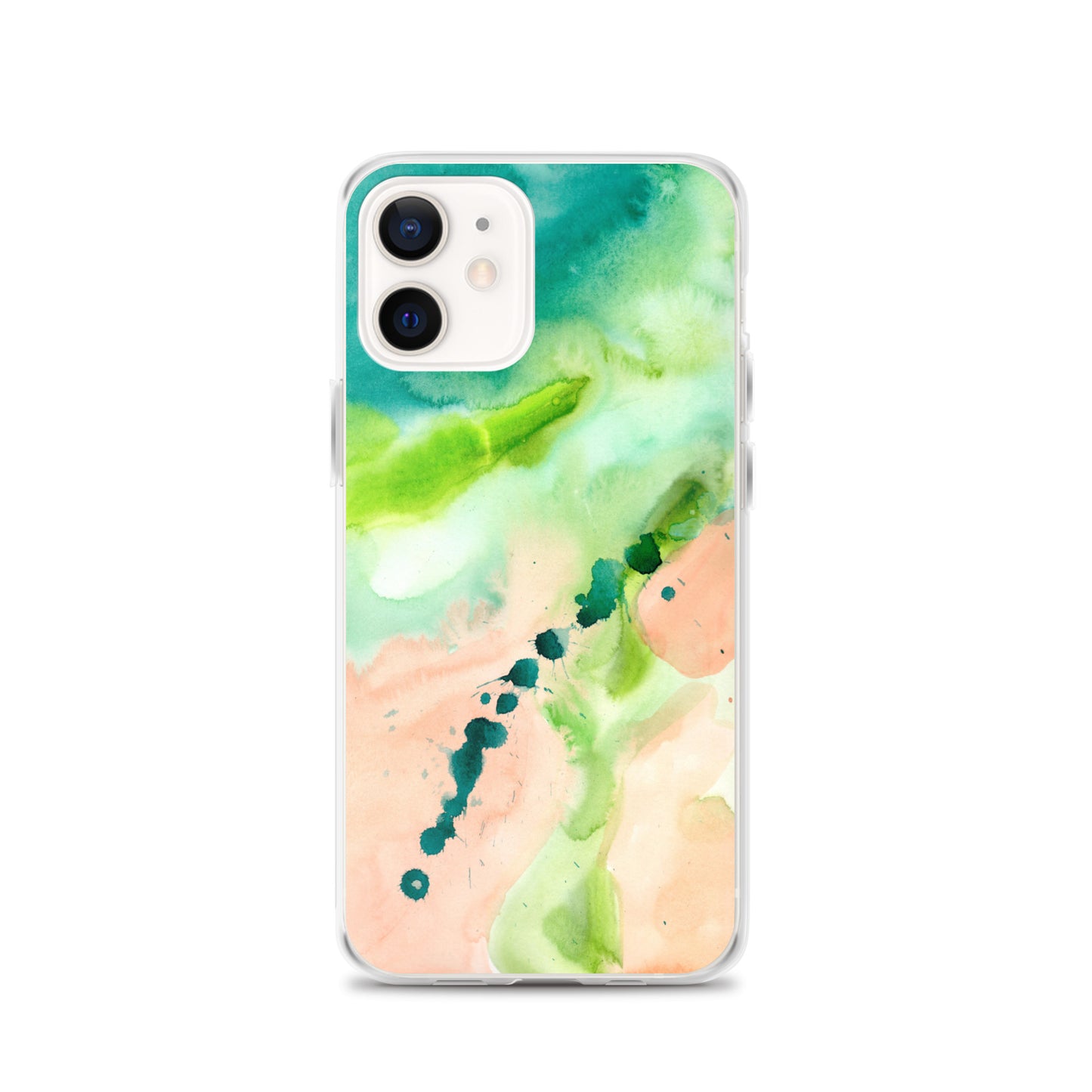 Coral and Aqua Abstract Design Clear Case for iPhone® - Aquamarine Design - Artistic Gifts for Women - Art by Artist Tania Herrera from Aquamarine Design Studio