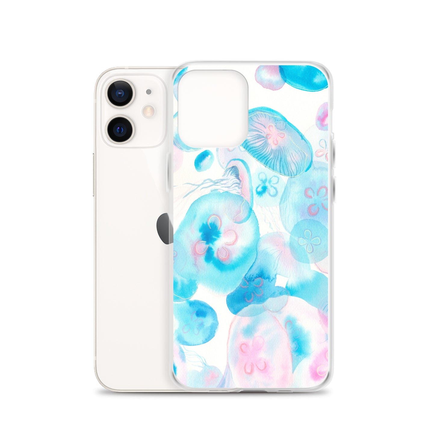 Light Blue Jelly Fish Clear Case for iPhone® - Aquamarine Design - Artistic Gifts for Women - Art by Artist Tania Herrera from Aquamarine Design Studio