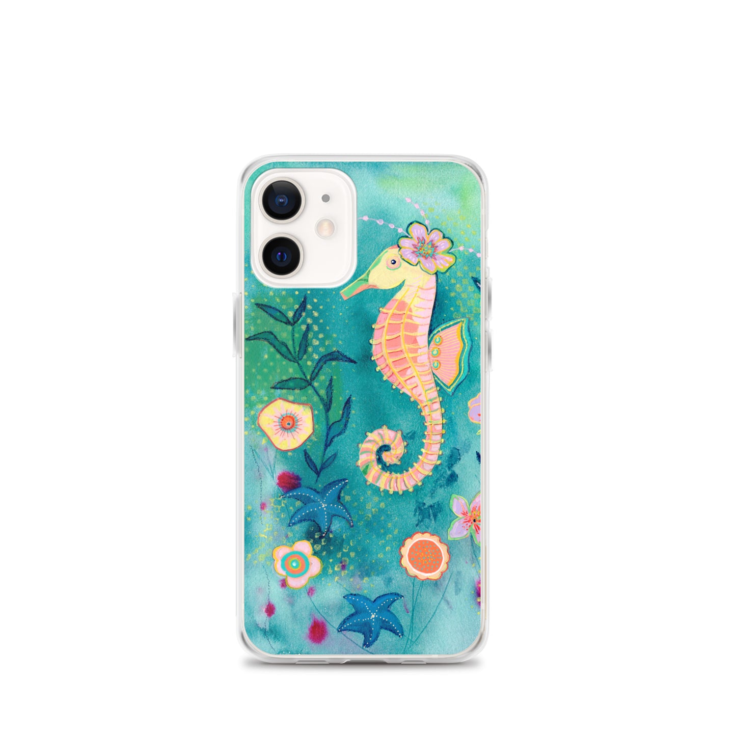 Seahorse Clear Case for iPhone® - Aquamarine Design - Artistic Gifts for Women - Art by Artist Tania Herrera from Aquamarine Design Studio