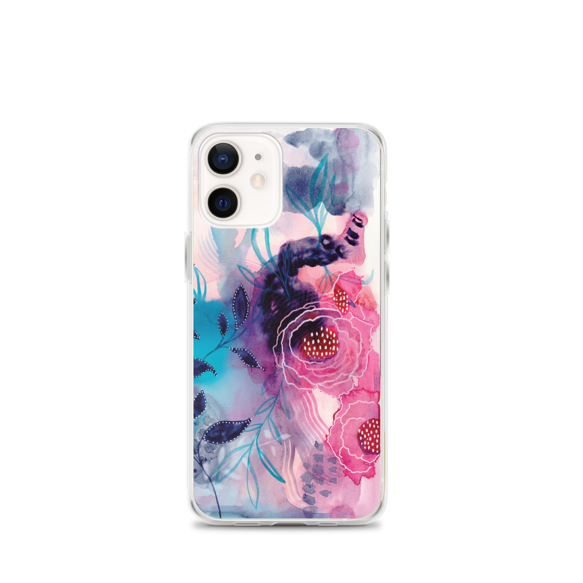 Blue Leaves Clear Case for iPhone® - Aquamarine Design - Artistic Gifts for Women - Art by Artist Tania Herrera from Aquamarine Design Studio