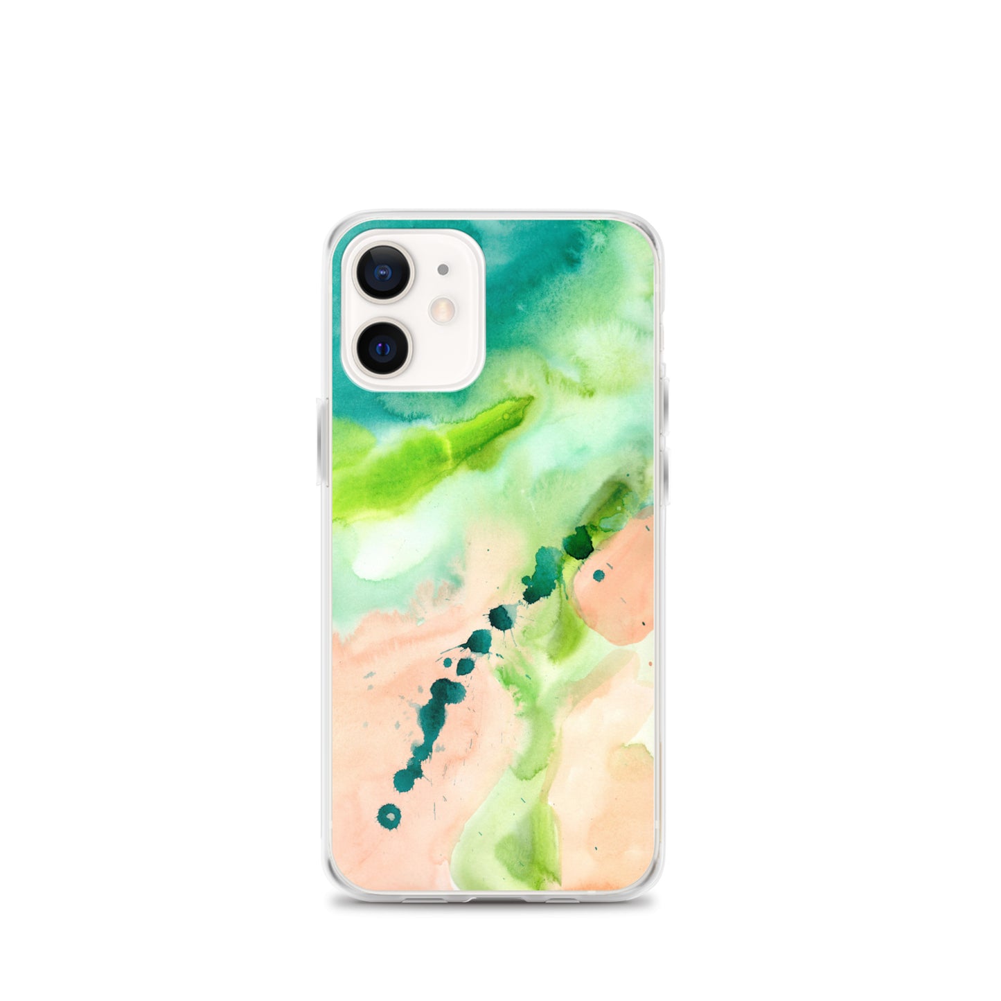 Coral and Aqua Abstract Design Clear Case for iPhone® - Aquamarine Design - Artistic Gifts for Women - Art by Artist Tania Herrera from Aquamarine Design Studio