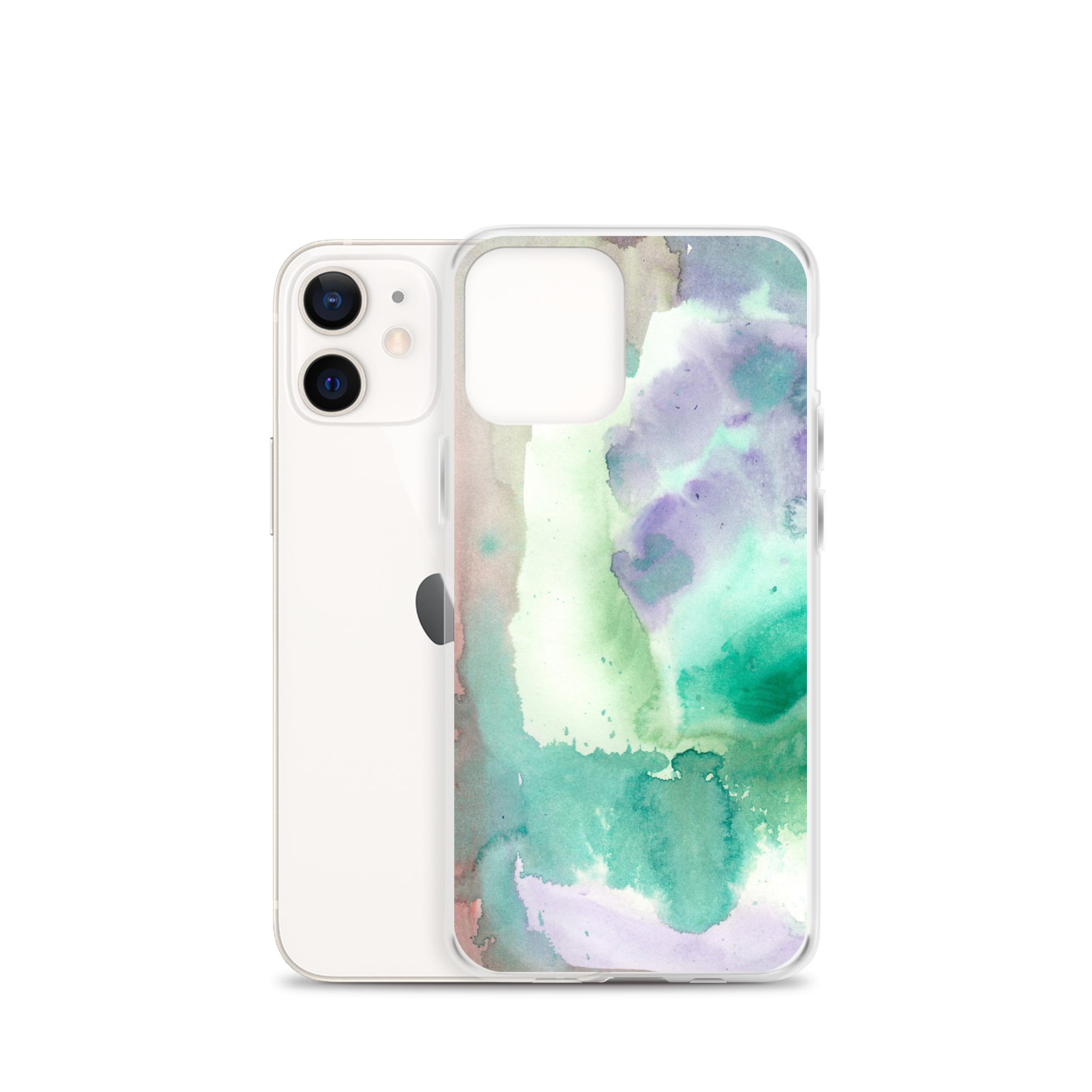 Purple and Green Abstract Clear Case for iPhone® - Aquamarine Design - Artistic Gifts for Women - Art by Artist Tania Herrera from Aquamarine Design Studio